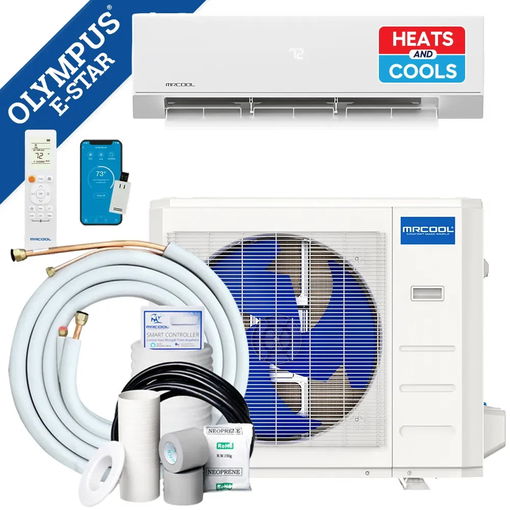 MRCOOL 4th Gen Olympus E Star 12,000 BTU Single Zone Mini Split with Wall Mount Air Handler and Heat Pump Condenser (O-ES-12-HP-230C-O1)