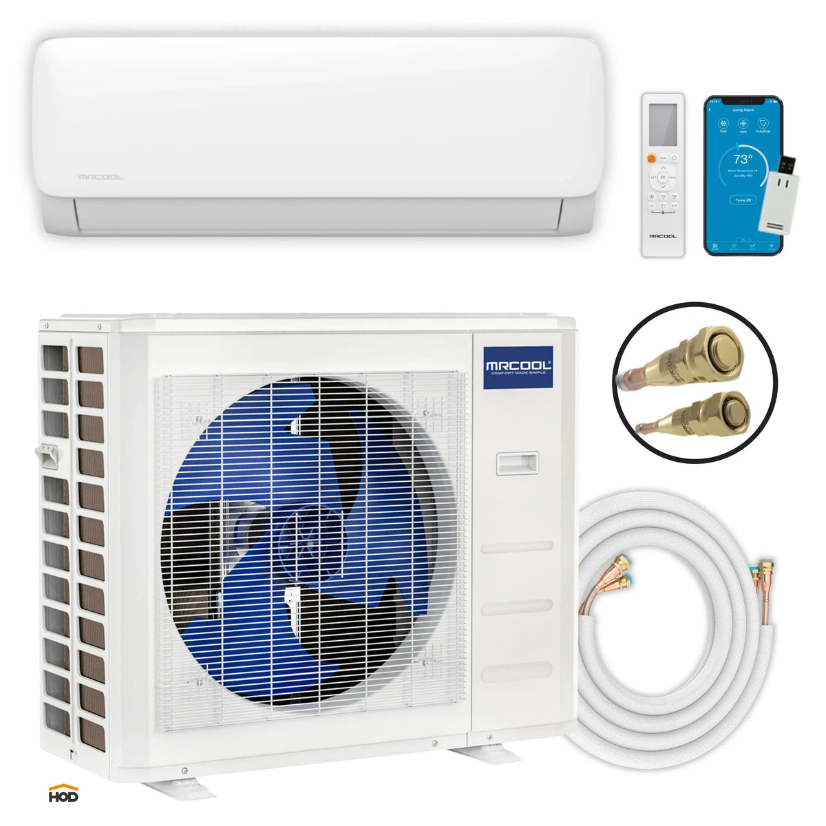 MRCOOL DIY® 5th Gen Hyper Heat 18,000 BTU Wall Mount Mini Split System, 230V with 25 Ft. Line Set (DIYHH-18-HP-WM-230D25-O)