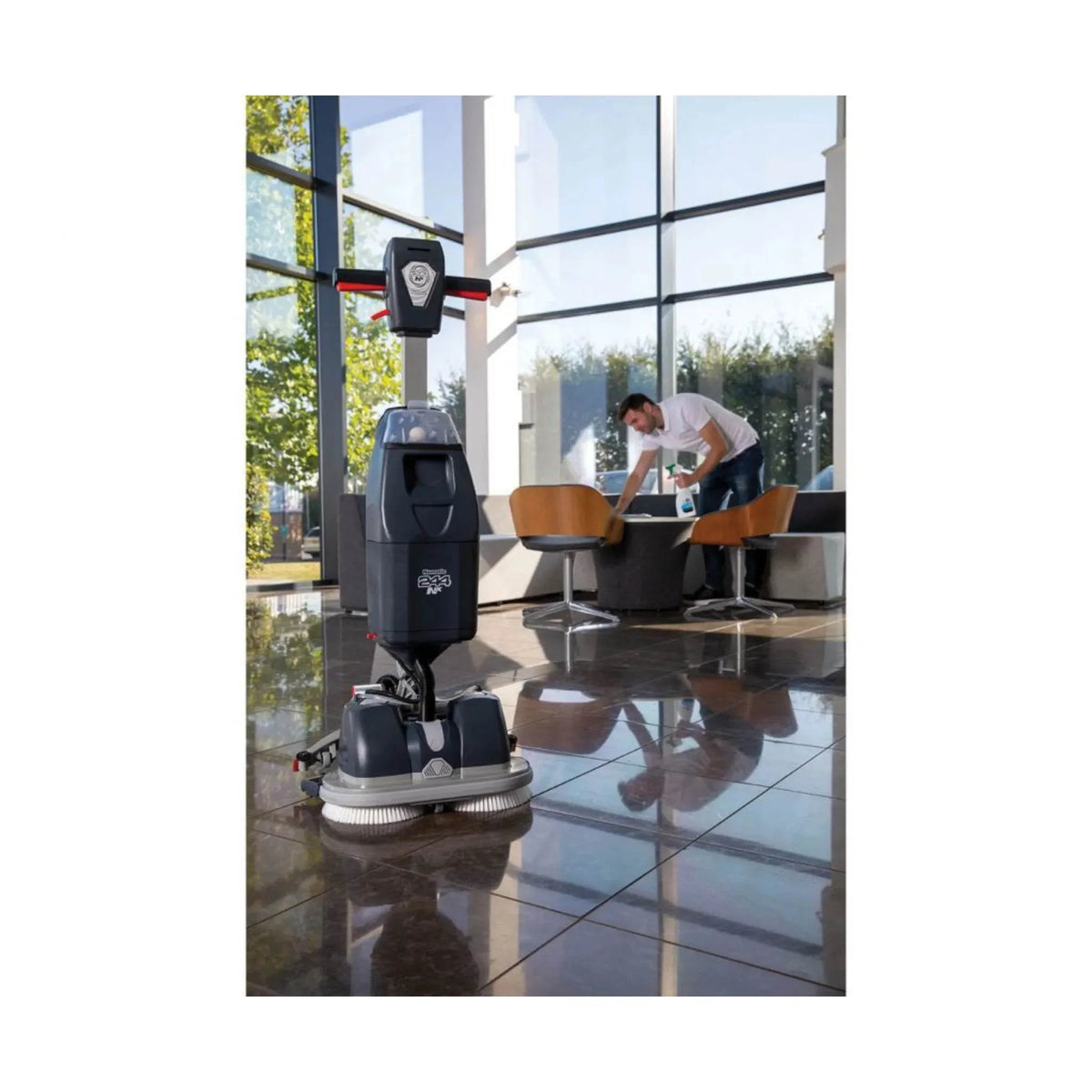 NaceCare NUC 244NX Compact Floor Scrubber K-913741-C - in use