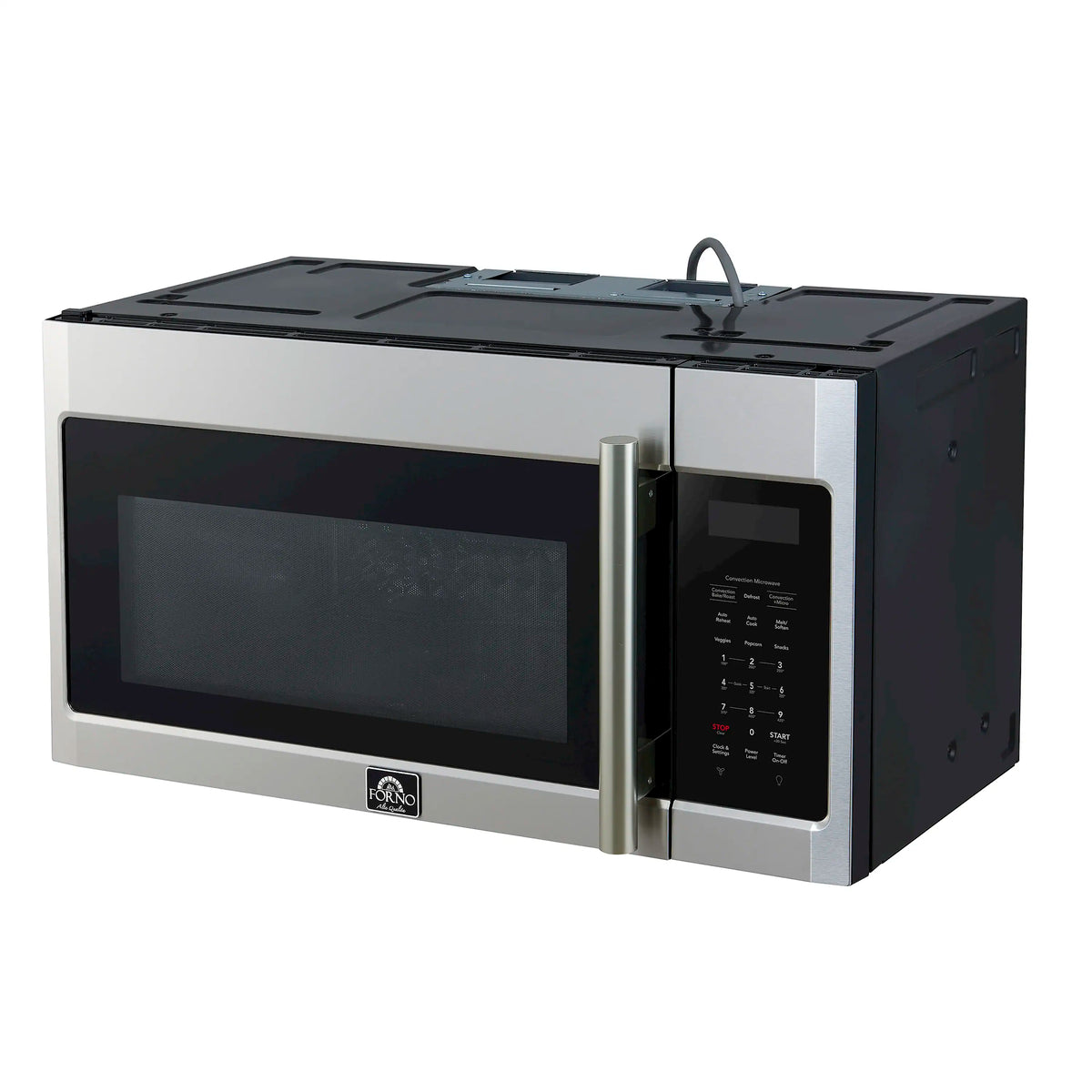 Forno Fornace 30-Inch Over-the-Range Convection Microwave in Stainless Steel – 1.5 cu.ft, 300 CFM Vent, Touch Control, LED Light (FOTR3038-30)