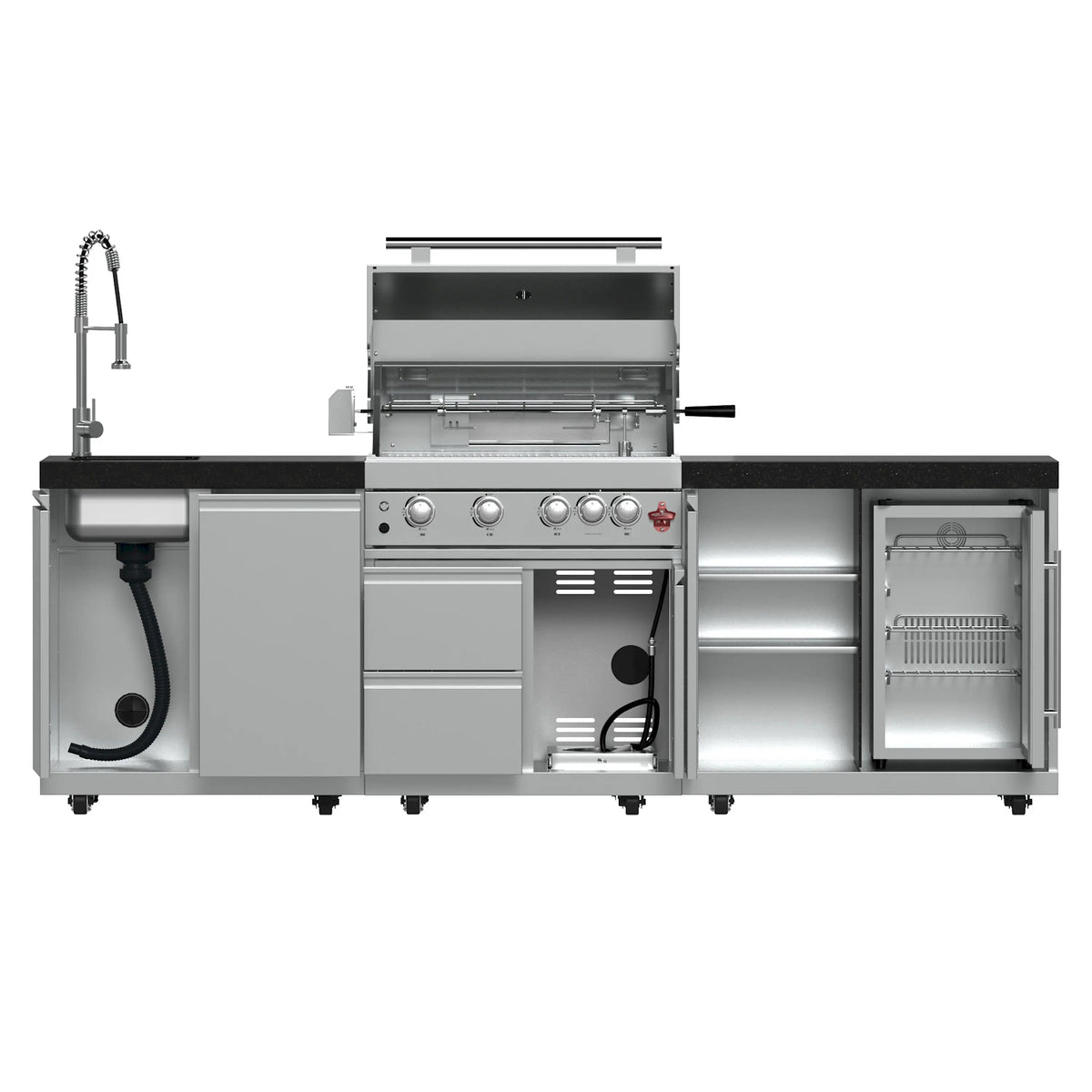 Forno Bulnes outdoor kitchen FODKT2506BLK - front door open