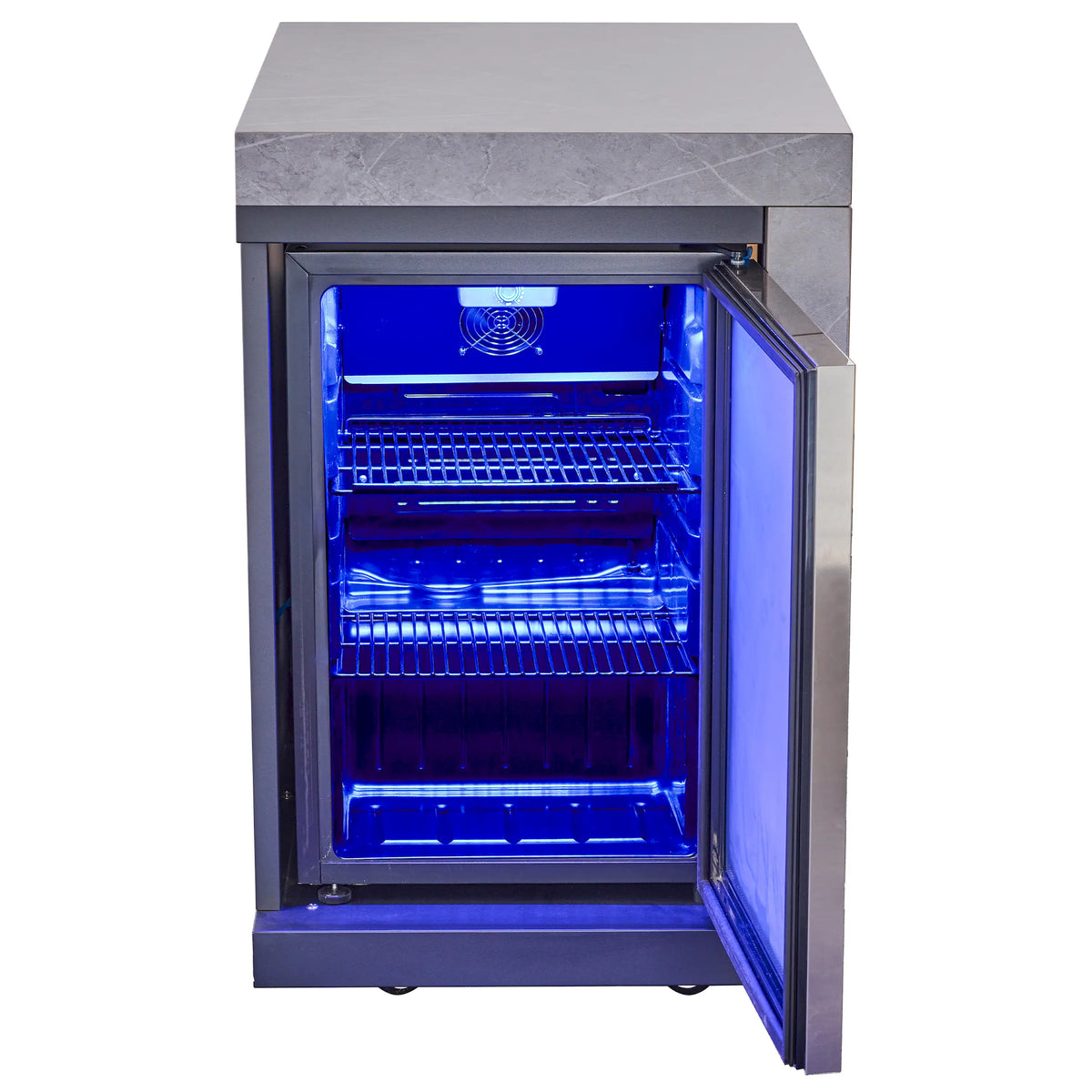Forno Rimini outdoor kitchen FODKT2544BLK - beverage cooler front door open