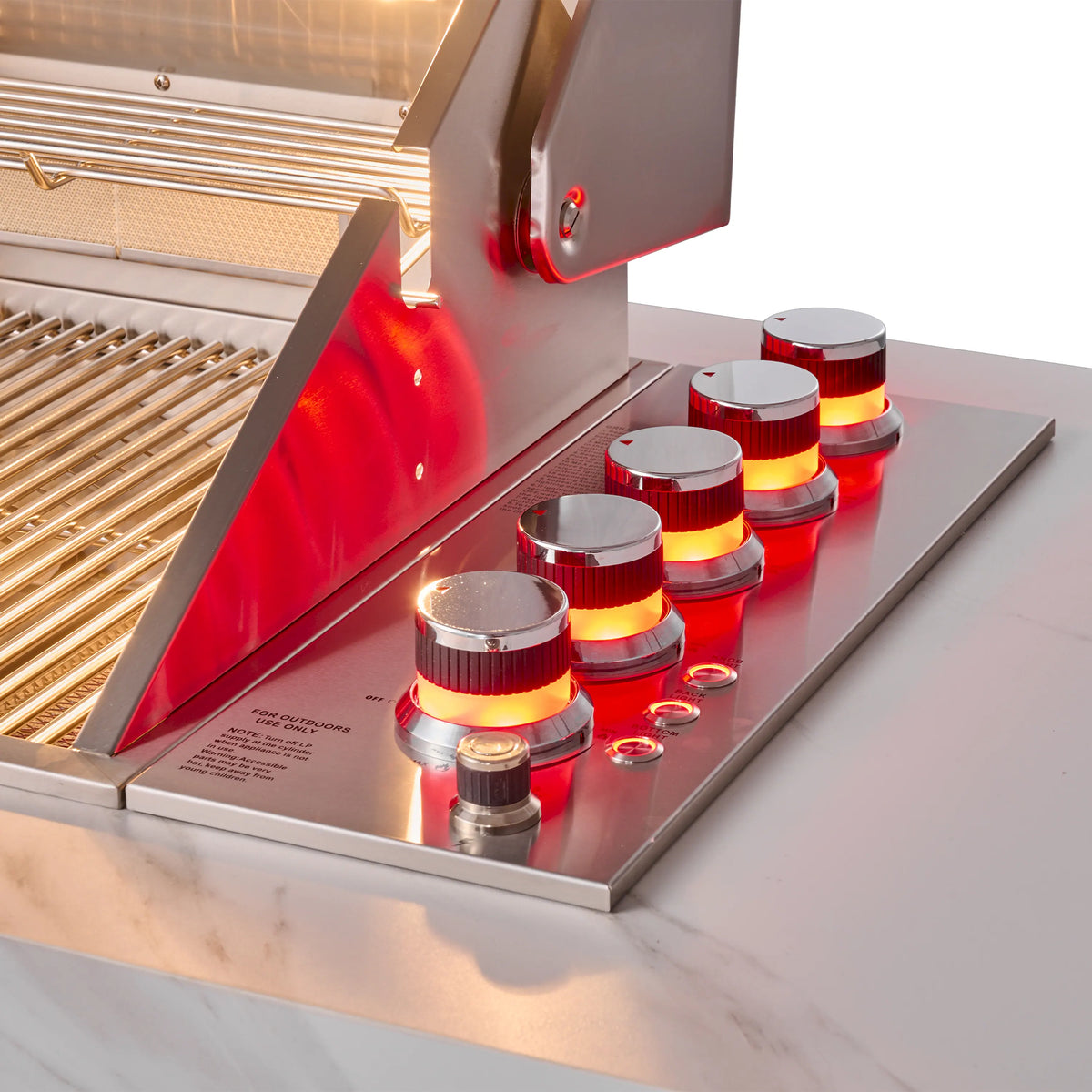 Forno Rimini outdoor kitchen FODKT2575WHT - right angle controls close up