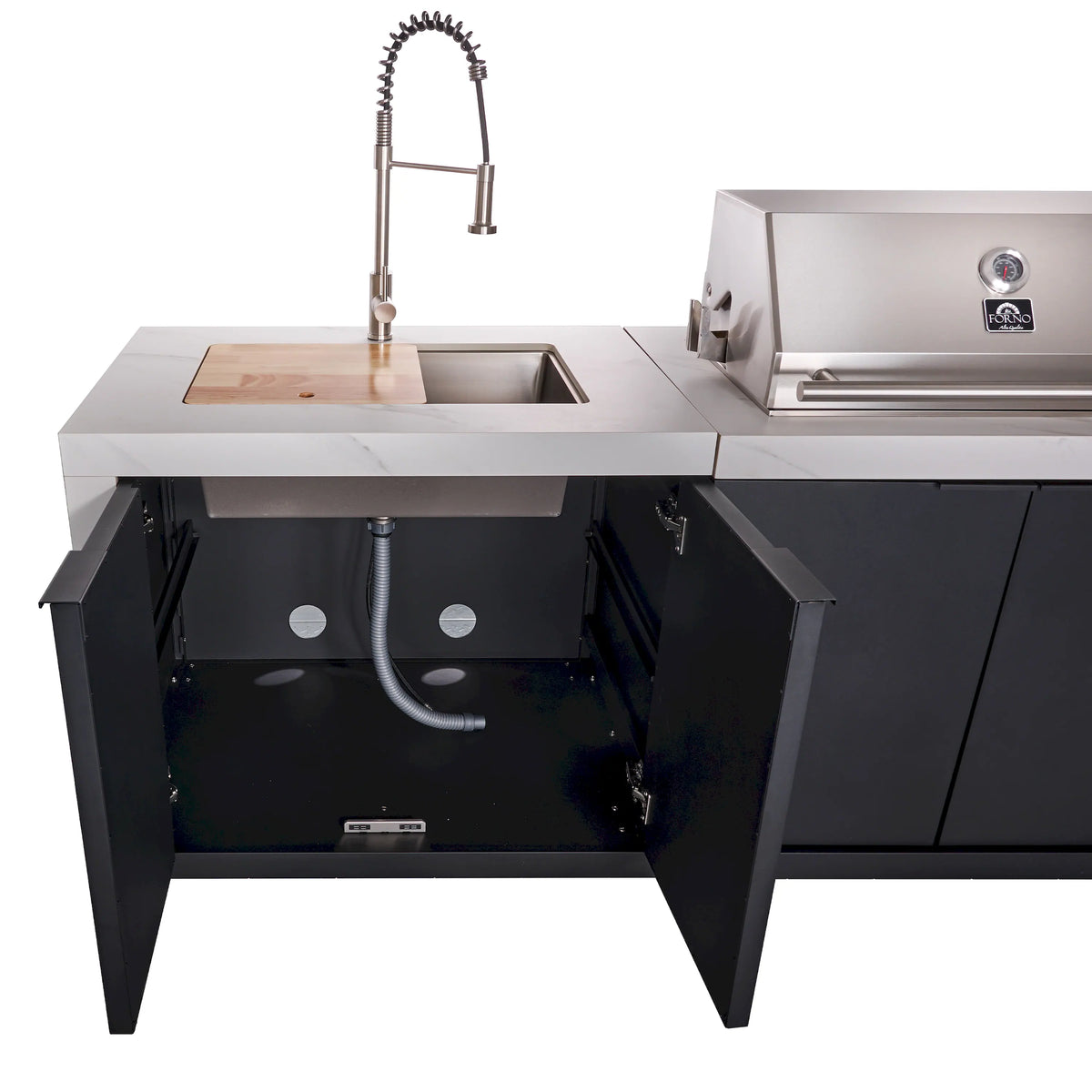 Forno Rimini outdoor kitchen FODKT2575WHT - sink module open