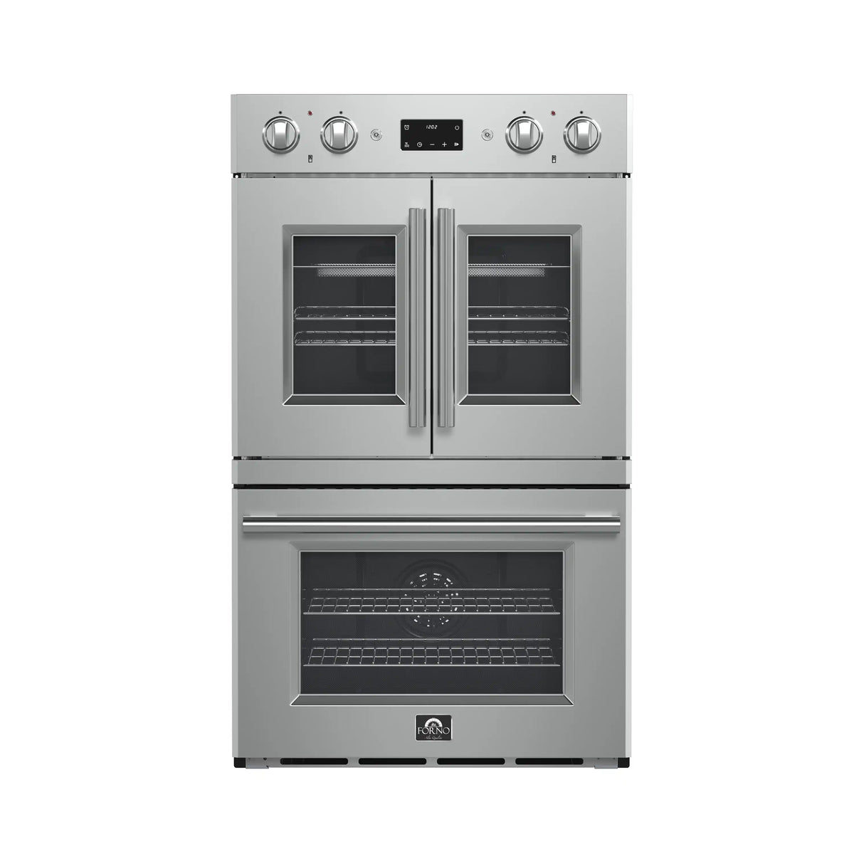 Forno 3-Piece Appliance Package - 48-Inch Spezia Gas Rangetop, French Door Double Wall Oven & Microwave Oven in Stainless Steel