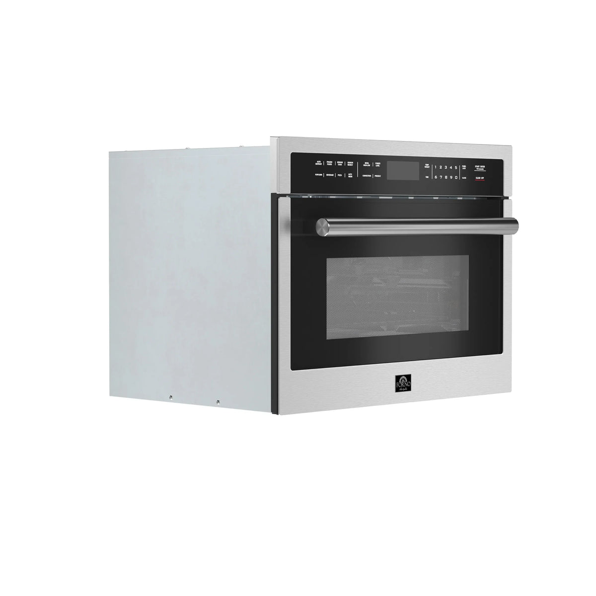 Forno 5-Piece Appliance Package - 36-inch Gas Range, Hood, Refrigerator, Dishwasher and 24-Inch Microwave Oven in Stainless Steel