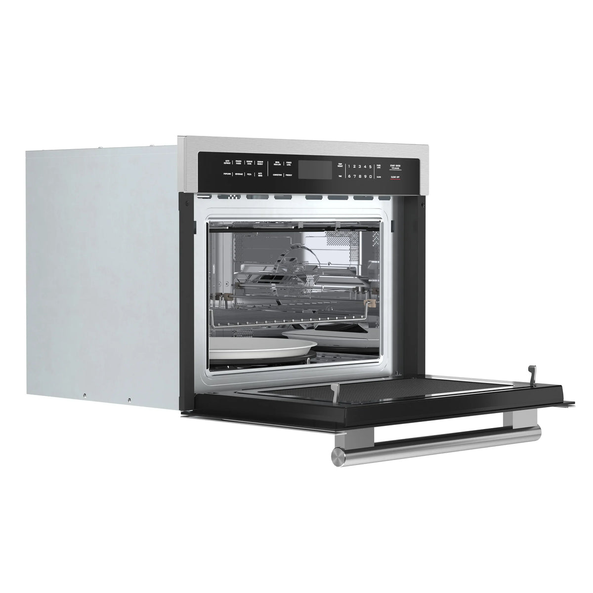 Forno 5-Piece Appliance Package - 36-Inch Electric Range, Wall Mount Range Hood, 60-Inch Refrigerator, Dishwasher, and 24-Inch Microwave Oven in Stainless Steel