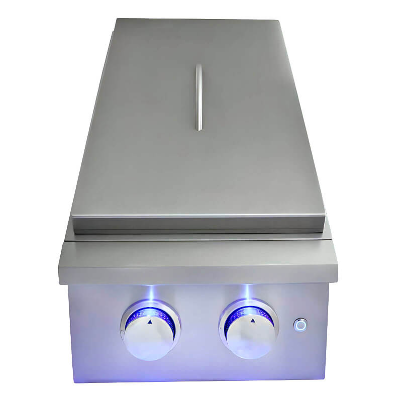 RCS Premier Series Stainless Steel Double Side Burner With LED Lights - RJCSSBL