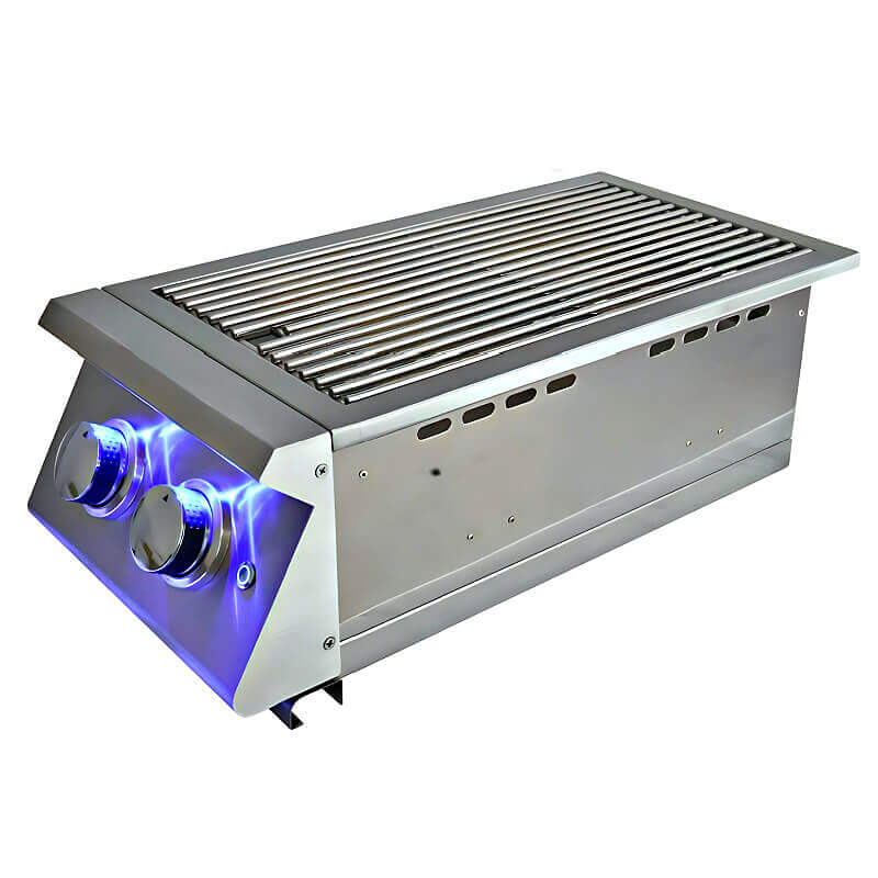 RCS Premier Series Stainless Steel Double Side Burner With LED Lights - RJCSSBL