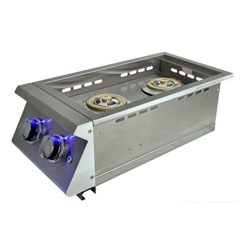 RCS Premier Series Stainless Steel Double Side Burner With LED Lights - RJCSSBL