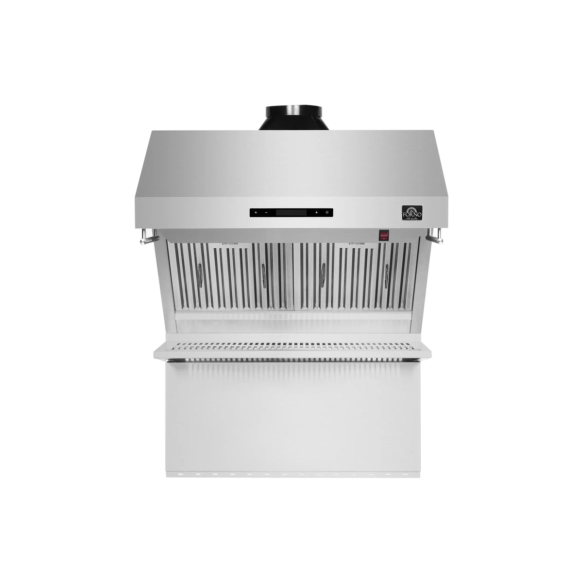 Forno 4-Piece Pro Appliance Package - 30-Inch Dual Fuel Range, Premium Hood, Pro-Style Refrigerator, and Dishwasher in Stainless Steel