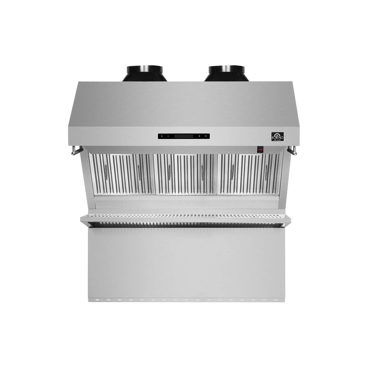 Forno 3-Piece Appliance Package - 36-Inch Gas Range, 60-Inch Pro-Style Refrigerator & Wall Mount Hood with Backsplash in Stainless Steel