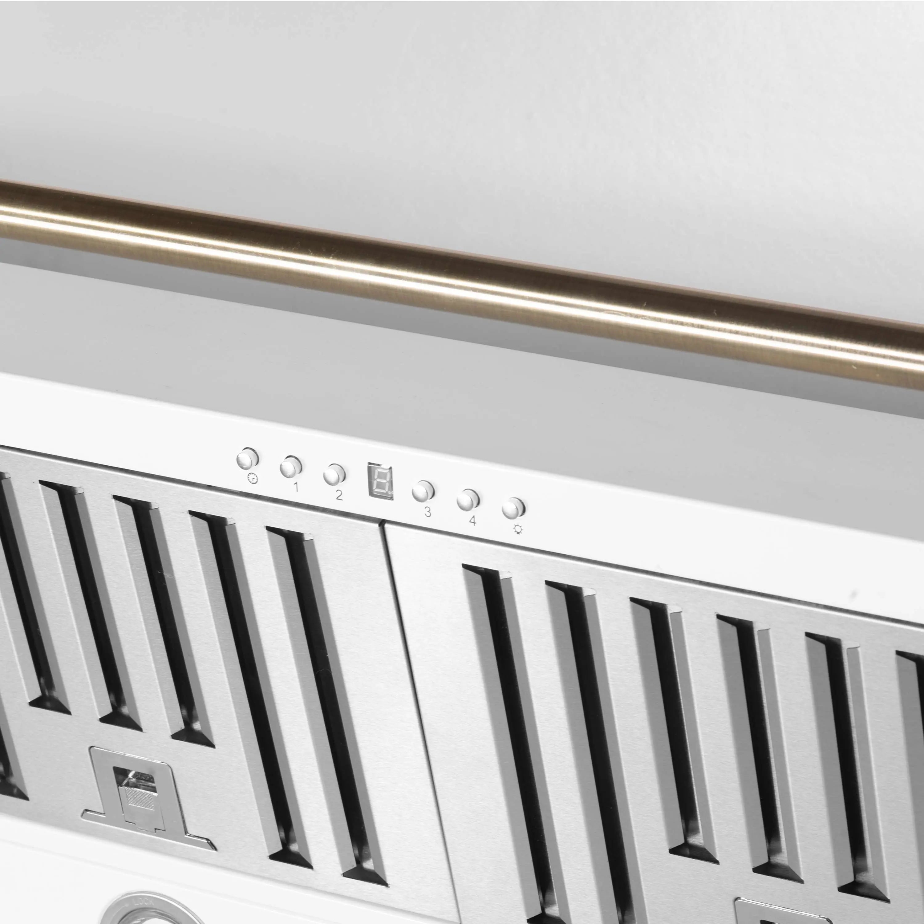Forno Aria 60-Inch Wall Mount Range Hood in White with Antique Brass Handle (FRHWM5095-60WHT)