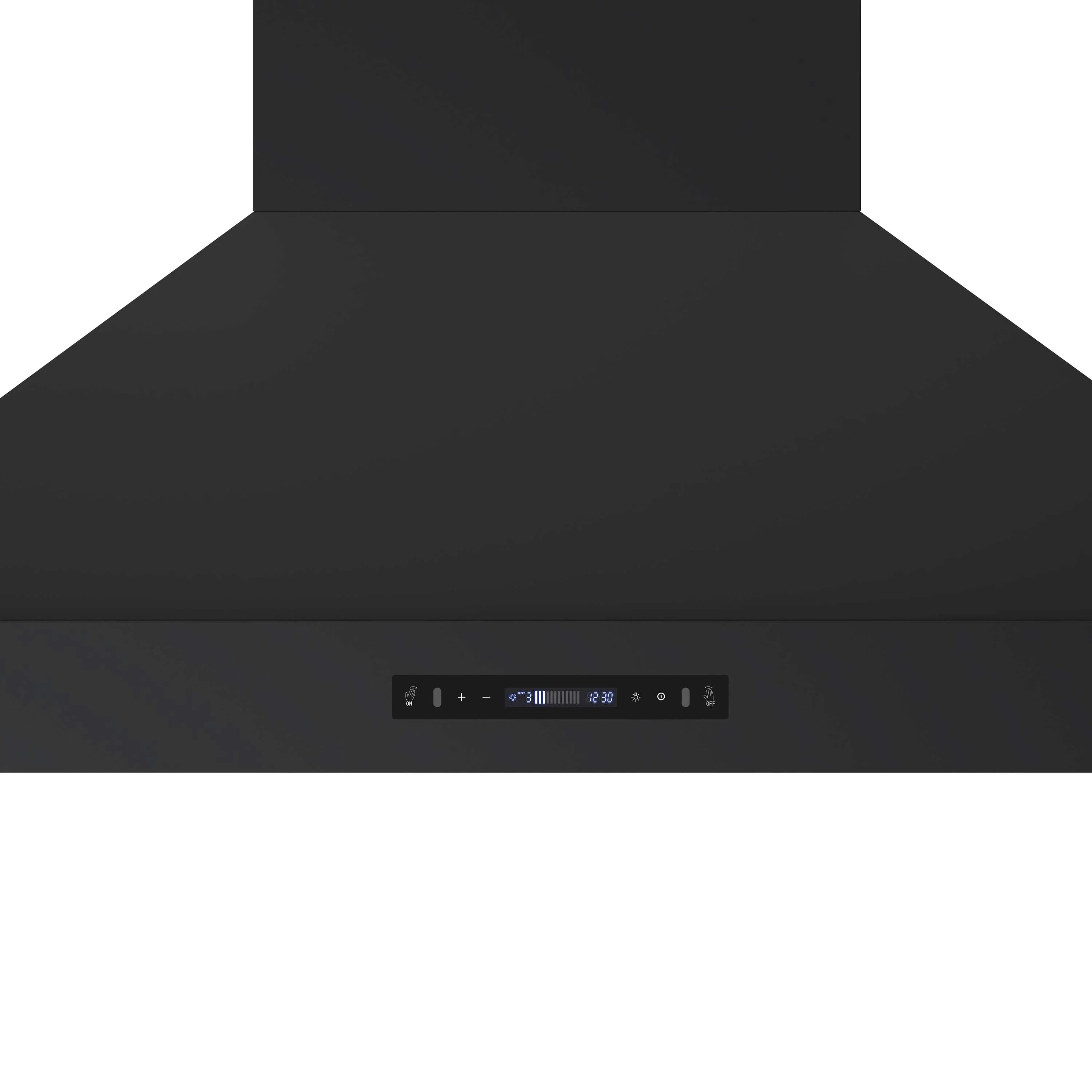 Forno Venezia 48-Inch Wall Mounted Range Hood with Touch Controls and Baffle Filters in Black with Antique Brass Handle (FRHWM5503-48BLK)