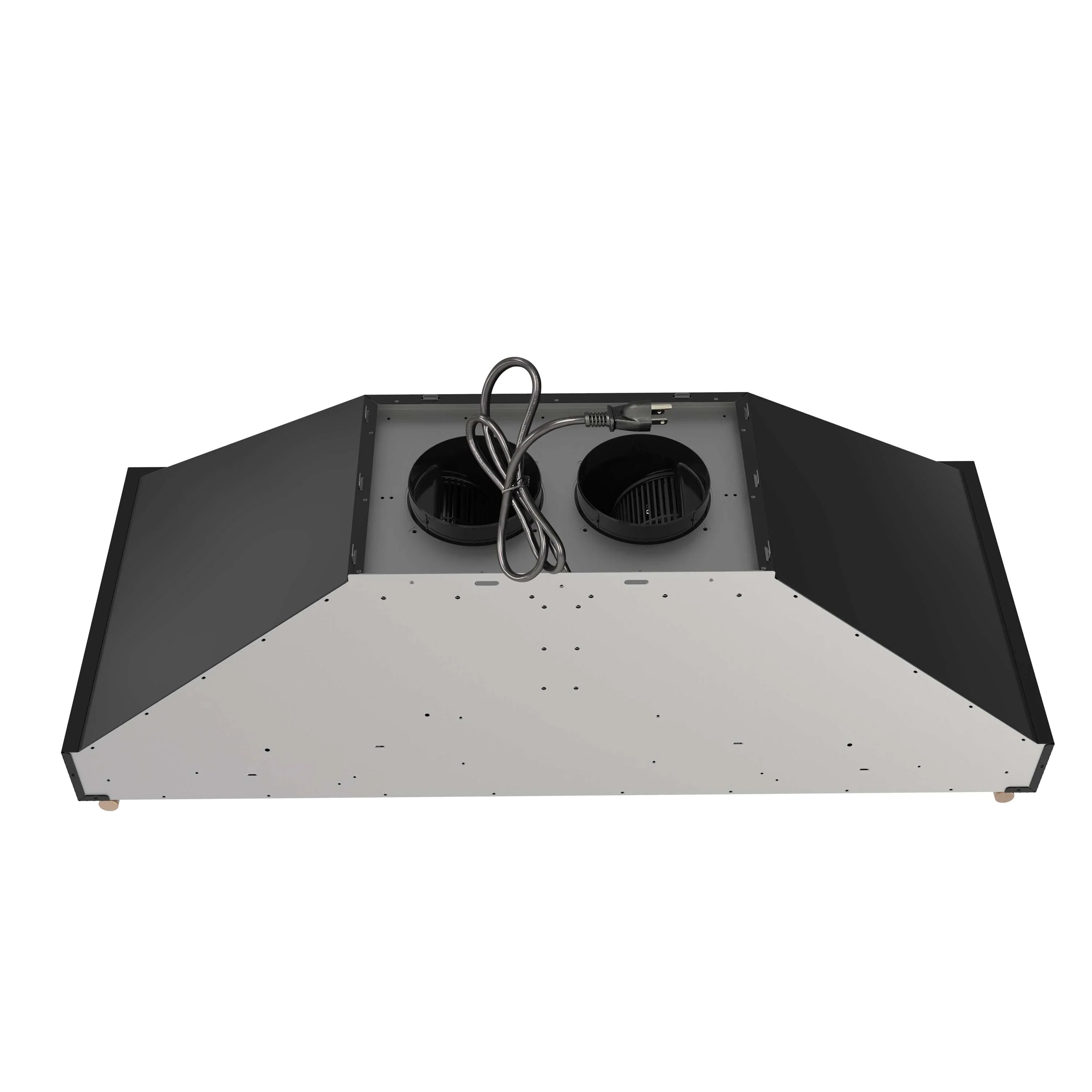 Forno Venezia 48-Inch Wall Mounted Range Hood with Touch Controls and Baffle Filters in Black with Antique Brass Handle (FRHWM5503-48BLK)