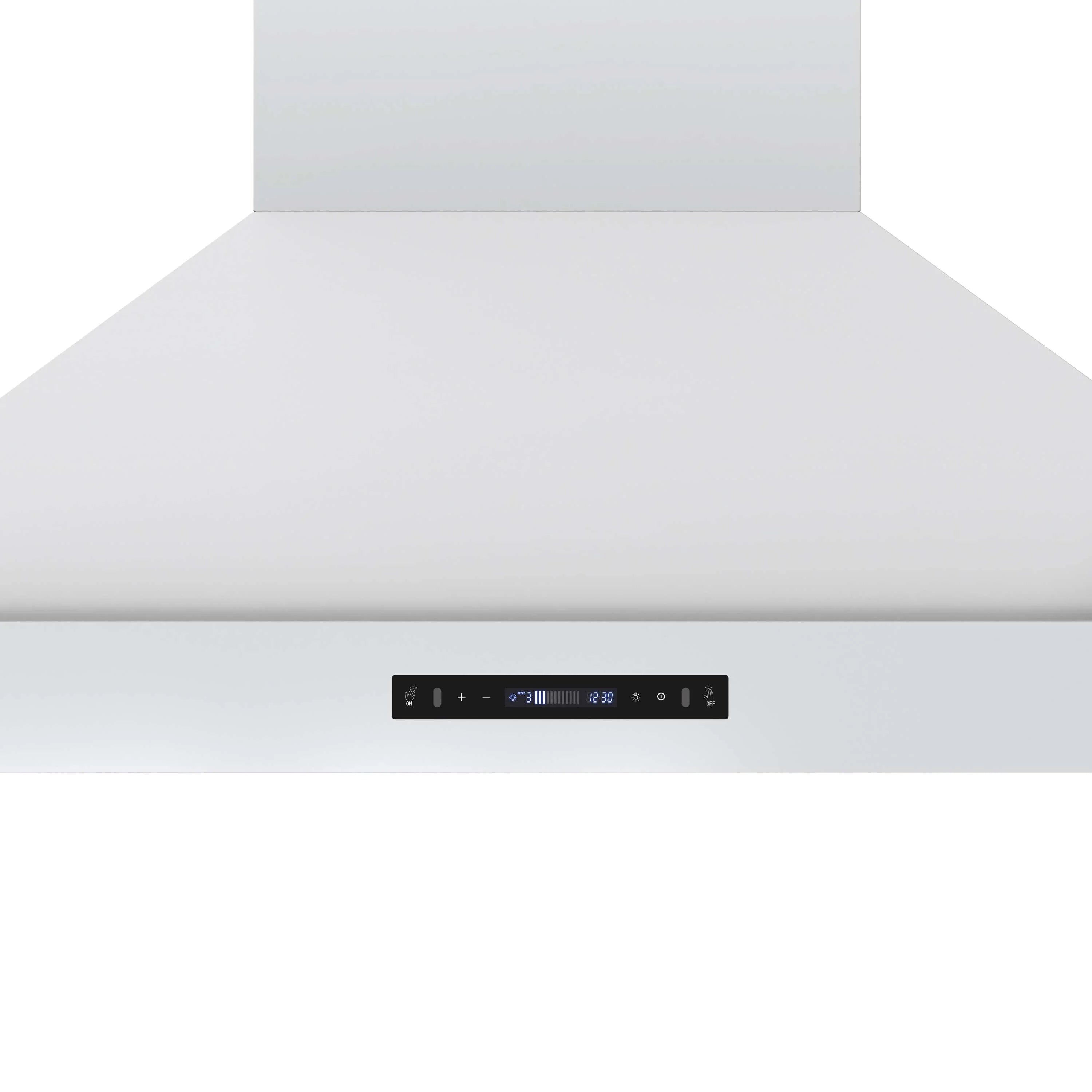 Forno Venezia 48-Inch Wall Mounted Range Hood with Touch Controls and Baffle Filters in White with Antique Brass Handle (FRHWM5503-48WHT)