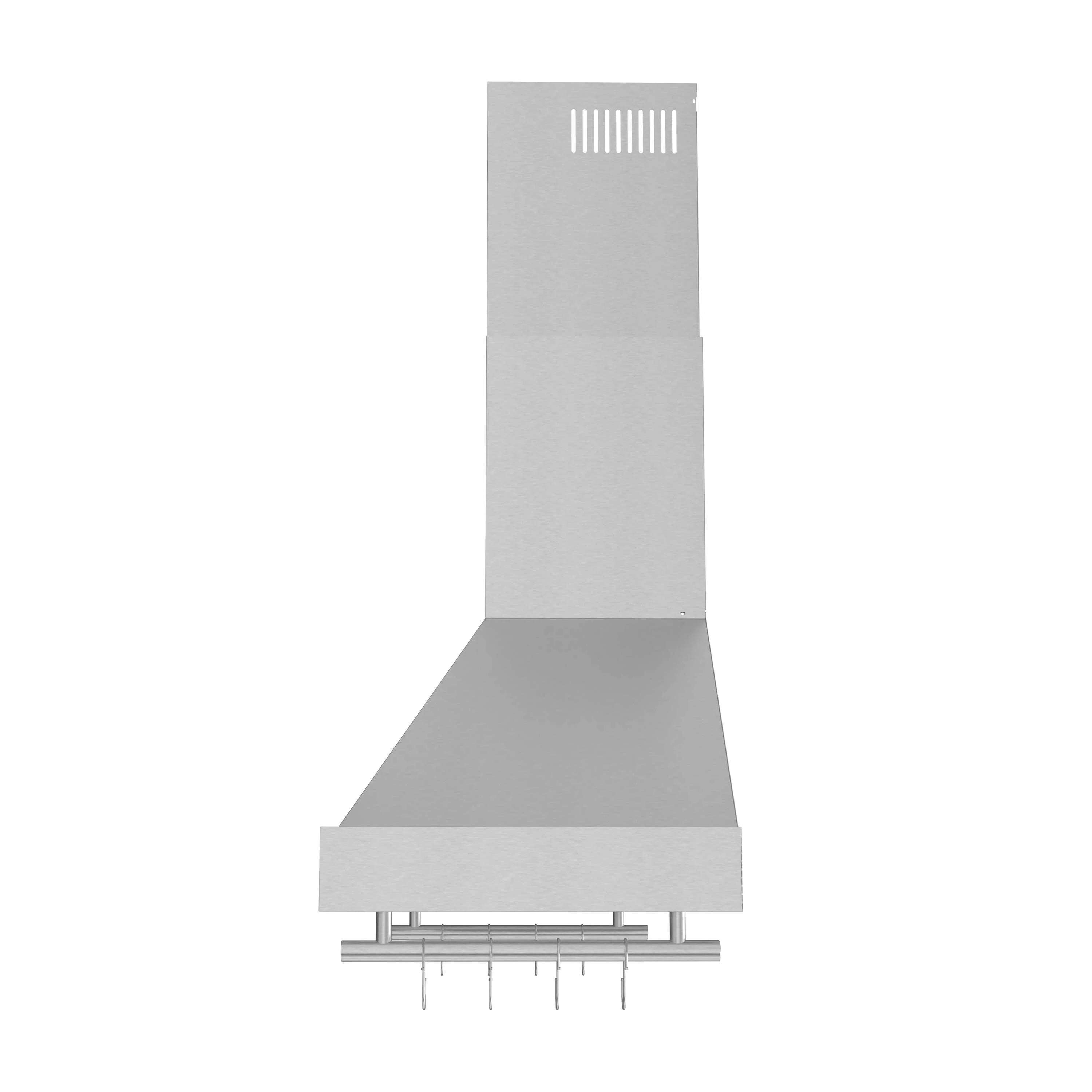 Forno Venezia 48-Inch Wall Mounted Range Hood with Touch Controls and Baffle Filters in White with Antique Brass Handle (FRHWM5503-48WHT)