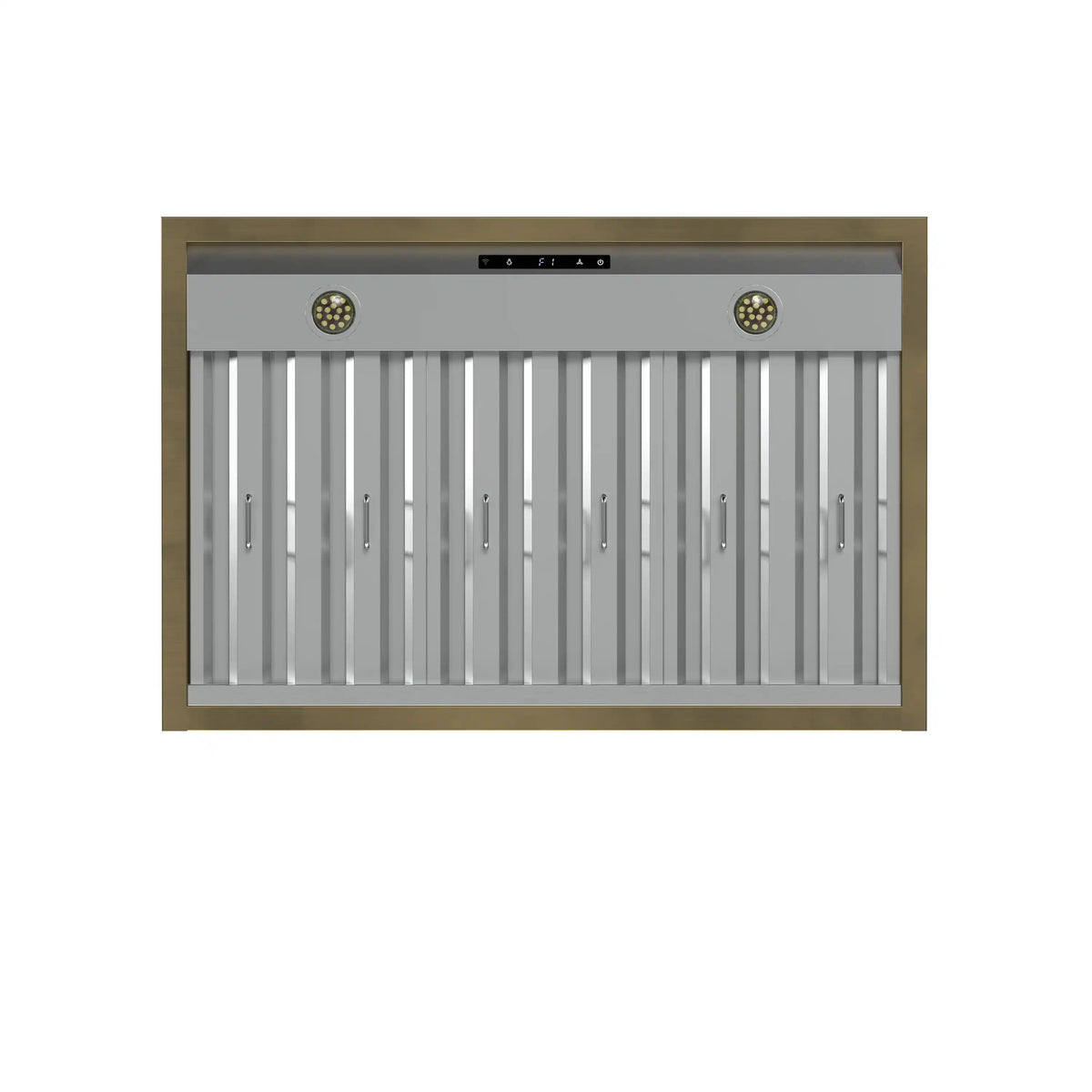 Forno Antico 2-Piece Appliance Package - 36-Inch Gas Range & 36-Inch Wall Mount Range Hood in Black with Antique Brass Trim