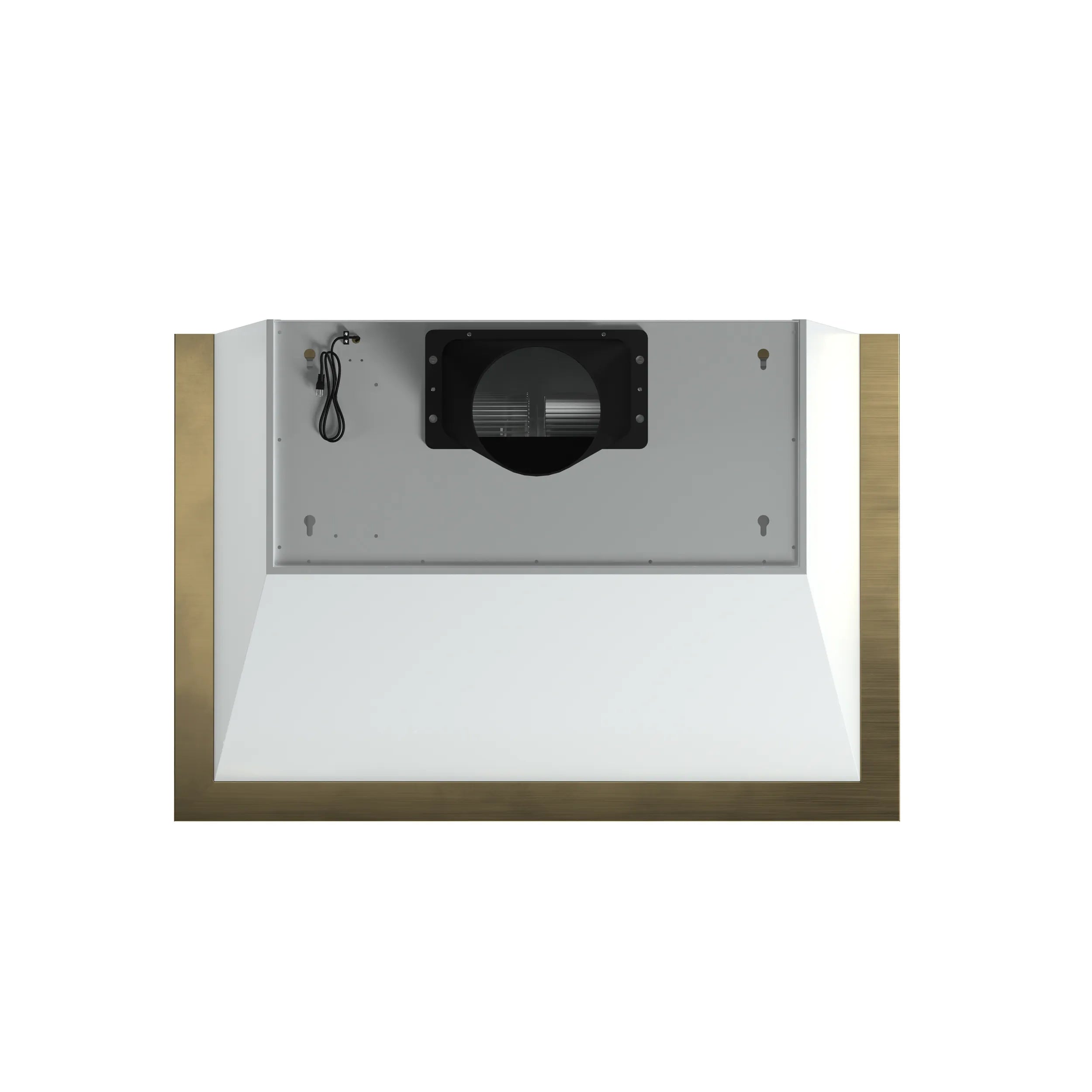 Forno Vittorio 36-Inch 600 CFM Wall Mount Range Hood in White with Antique Brass Trim (FRHWM5078-36WHT)
