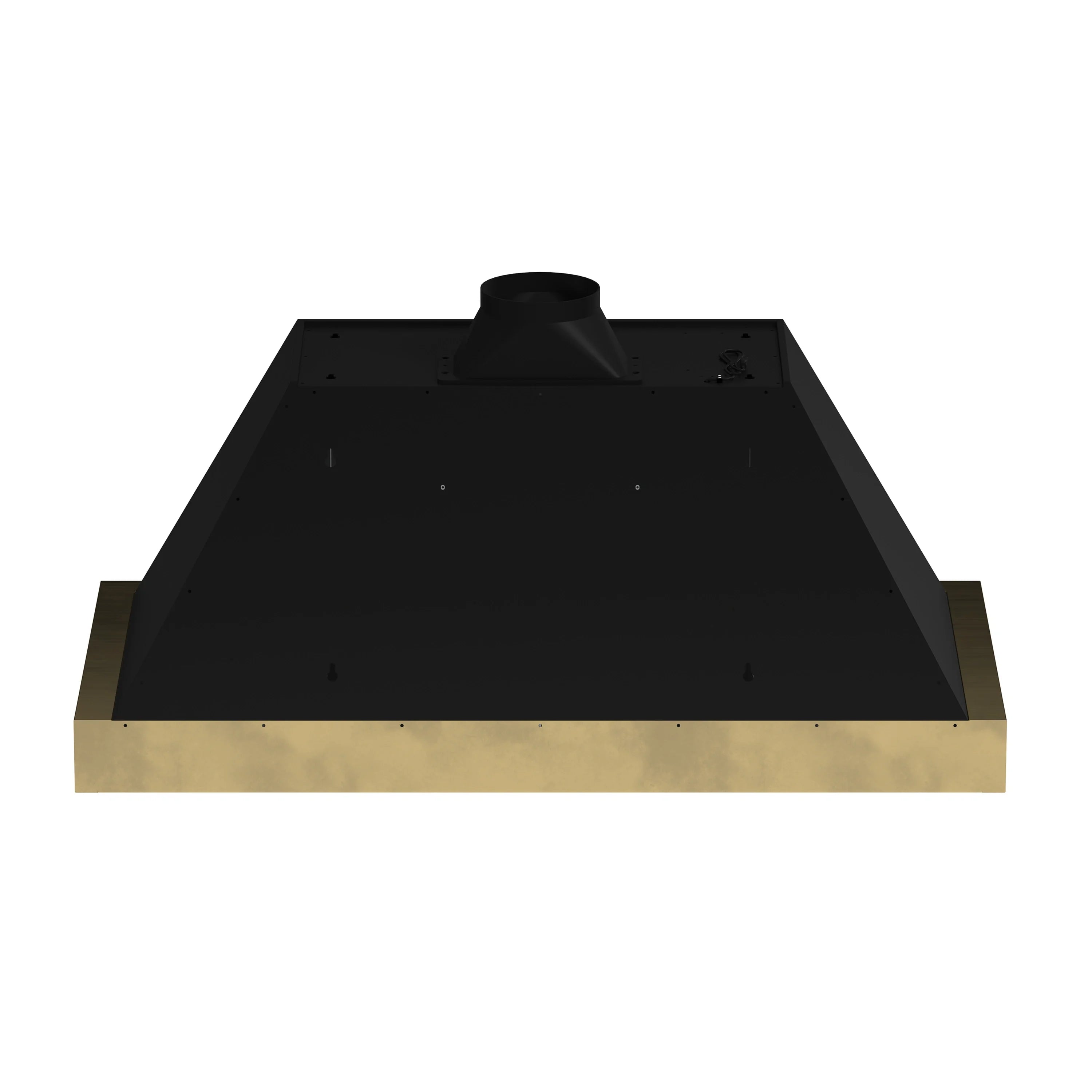 Forno Vittorio 48-Inch 600 CFM Wall Mount Range Hood in Black with Antique Brass Trim (FRHWM5078-48BLK)