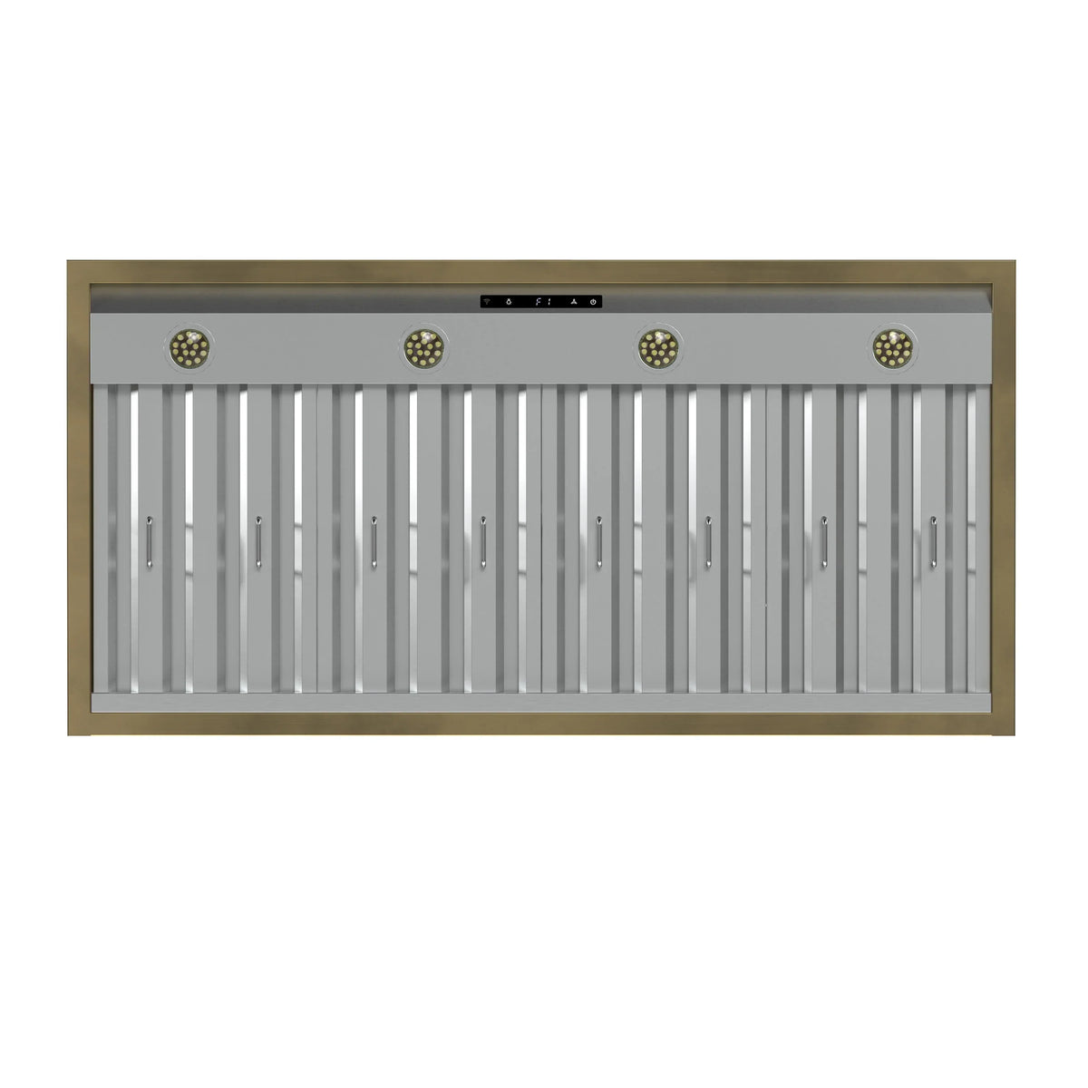 Forno Galiano 2-Piece Appliance Package - 48-Inch Gas Range & 48-Inch Wall Mount Range Hood in White with Antique Brass Trim