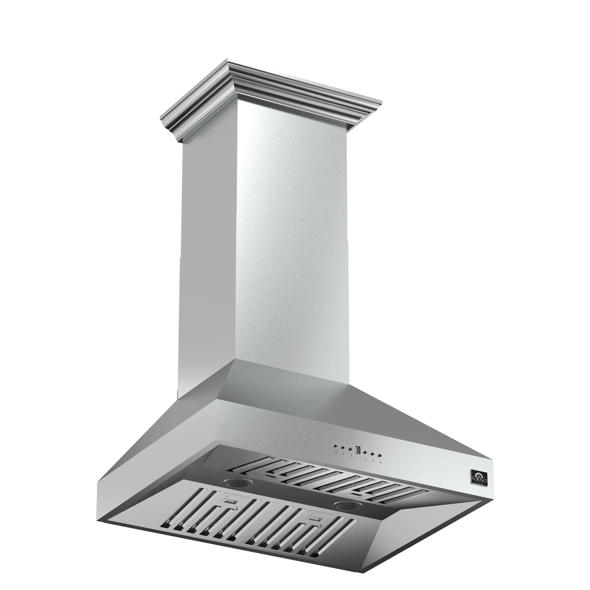 Forno 5-Piece Appliance Package - 30-Inch Electric Range, Wall Mount Range Hood, Pro-Style Refrigerator, Dishwasher, and 24-Inch Microwave Oven in Stainless Steel