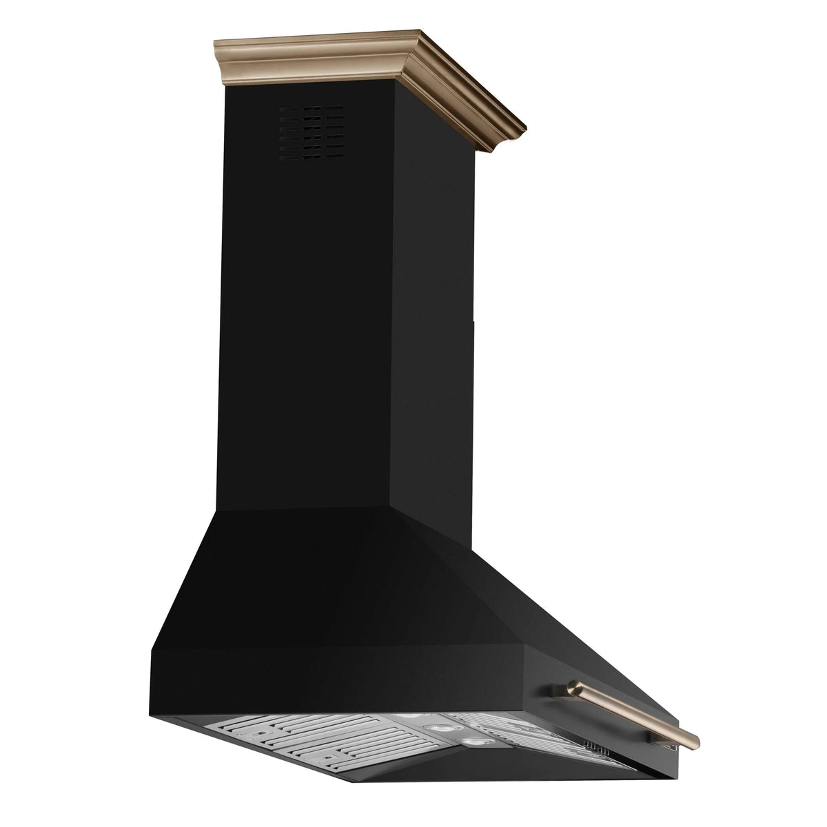 Forno 5-Piece Appliance Package - 36-inch Gas Range, Hood, Refrigerator, Dishwasher and 30-Inch Microwave Drawer in Black with Antique Brass Trim