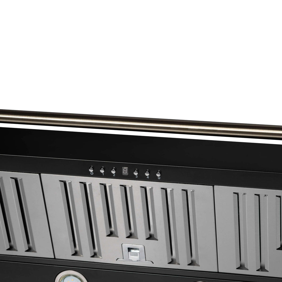 Forno 4-Piece Appliance Package - 48-Inch Gas Range, Wall Mount Range Hood, 60-Inch Built-In Convertible Refrigerator, and Dishwasher in Black with Antique Brass Trim