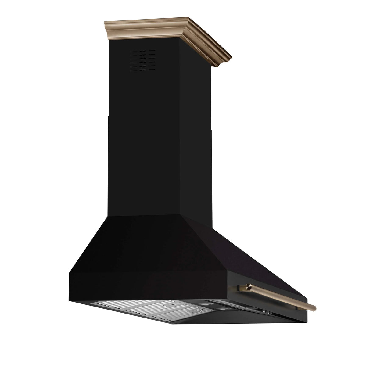 Forno 5-Piece Appliance Package - 48-inch Gas Range, Hood, Refrigerator, Dishwasher and 30-Inch Microwave Drawer in Black with Antique Brass Trim