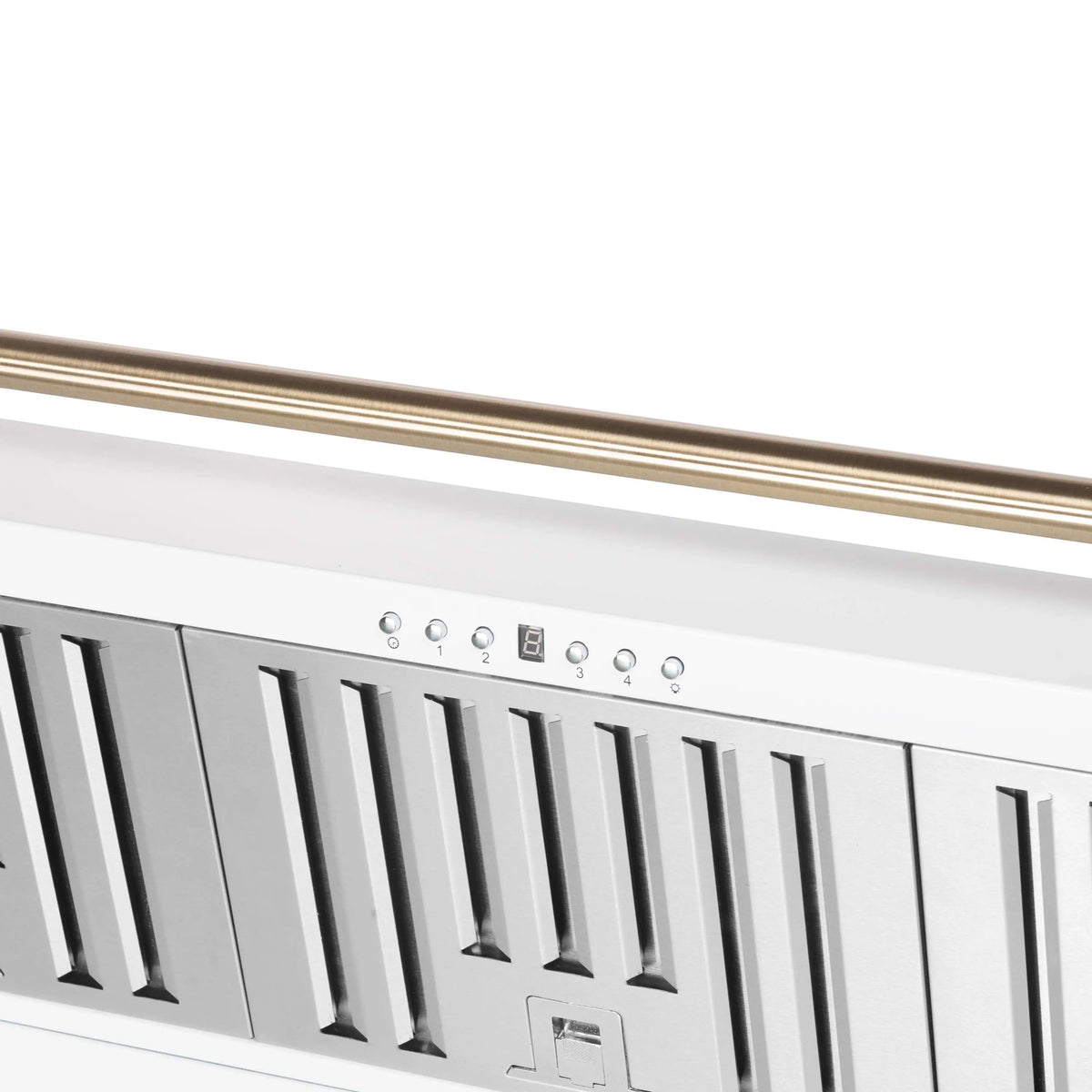 Forno 5-Piece Appliance Package - 48-Inch Electric Range, Wall Mount Range Hood, 60-Inch Refrigerator, Dishwasher, and 30-Inch Microwave Drawer in White with Antique Brass Trim