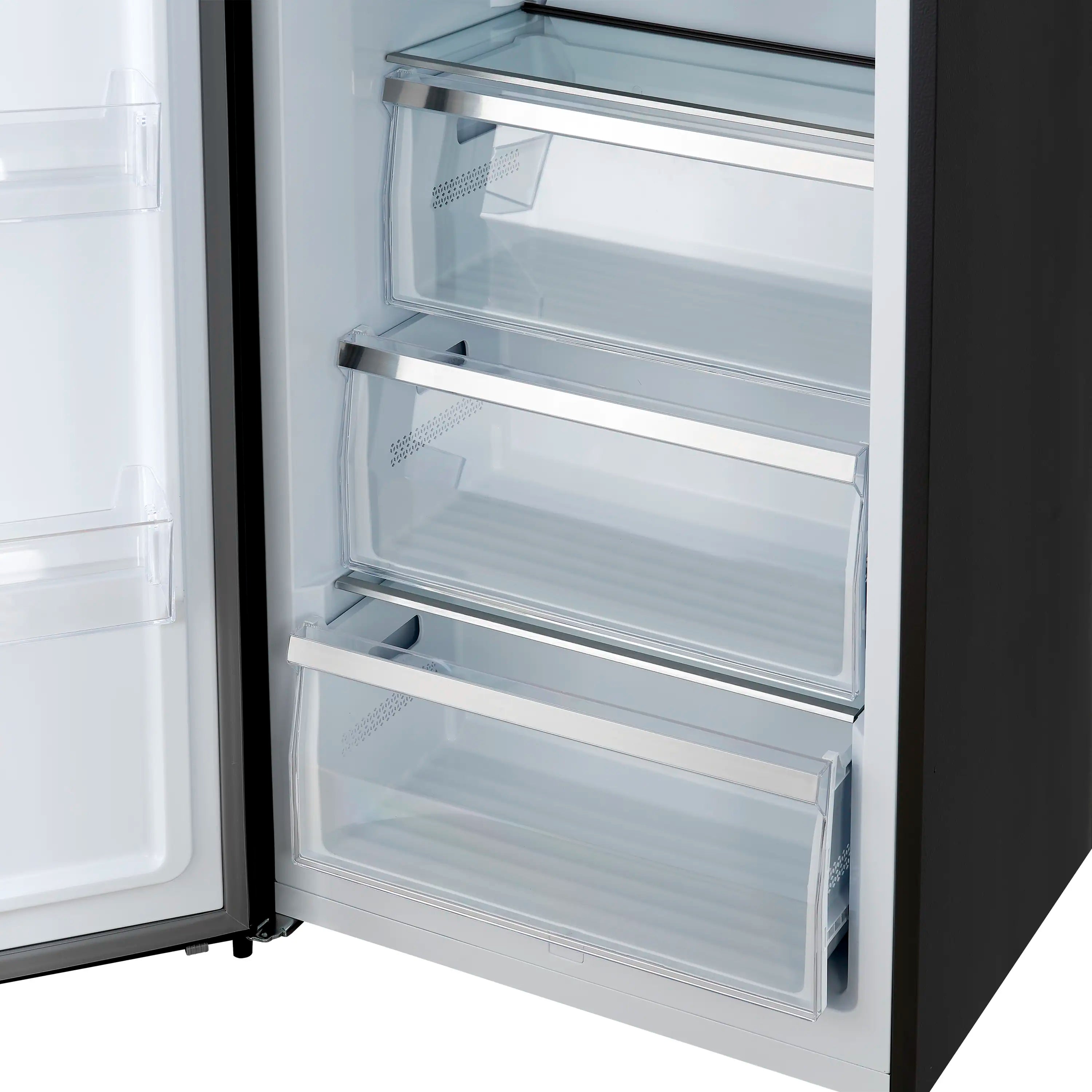 Forno Maderno 28-Inch 13.6 Cu.Ft. Convertible Upright Freezer/Refrigerator in Black with Antique Brass Handle, Left Swing (FFFFD1722-28BLK-LS)