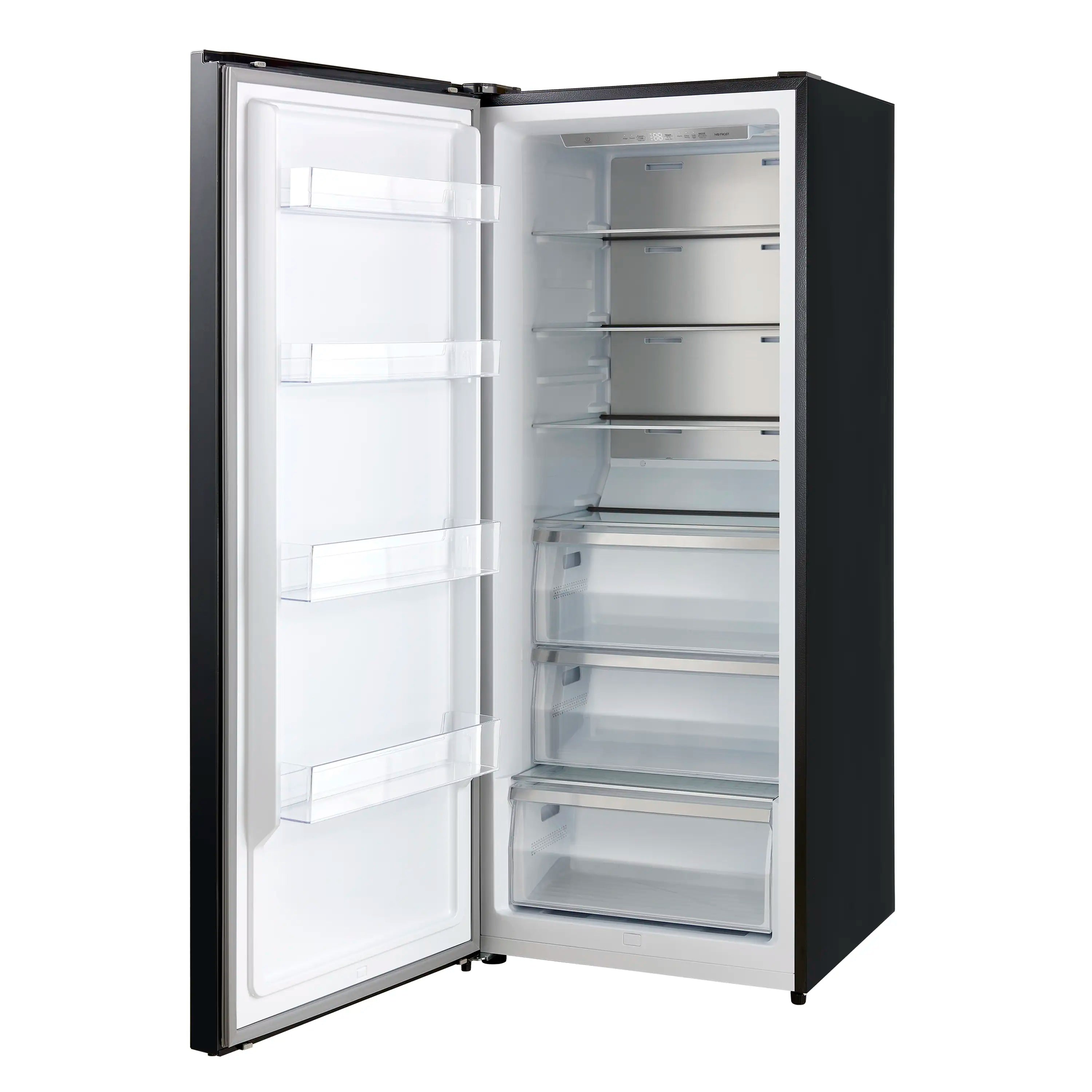 Forno Maderno 28-Inch 13.6 Cu.Ft. Convertible Upright Freezer/Refrigerator in Black with Antique Brass Handle, Left Swing (FFFFD1722-28BLK-LS)