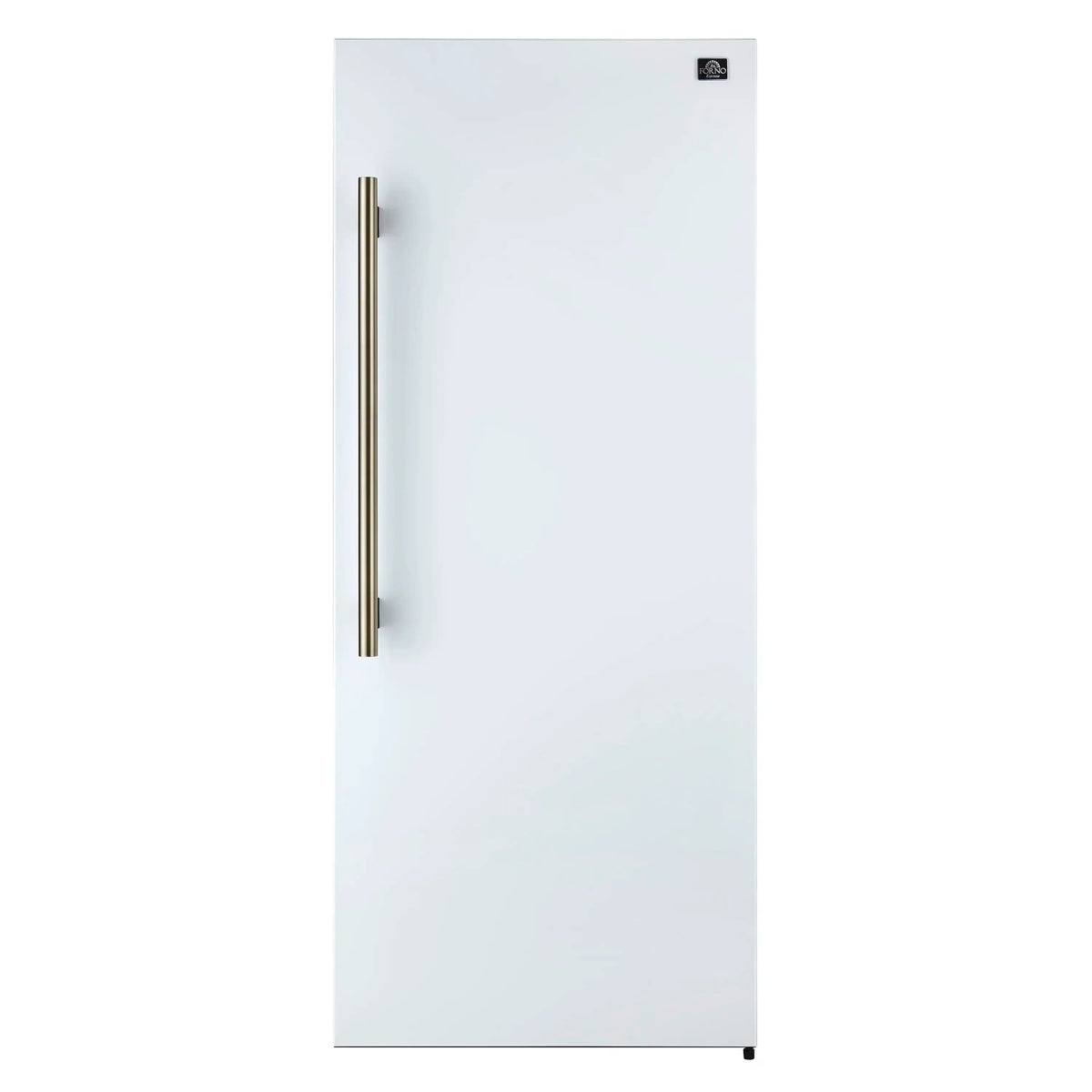 Forno Maderno 28-Inch Built-In 13.6 Cu.Ft. Convertible Refrigerator in White with Antique Brass Handle, Right Swing with Decorative Grille (FFFFD1722-32RMG-WHT)