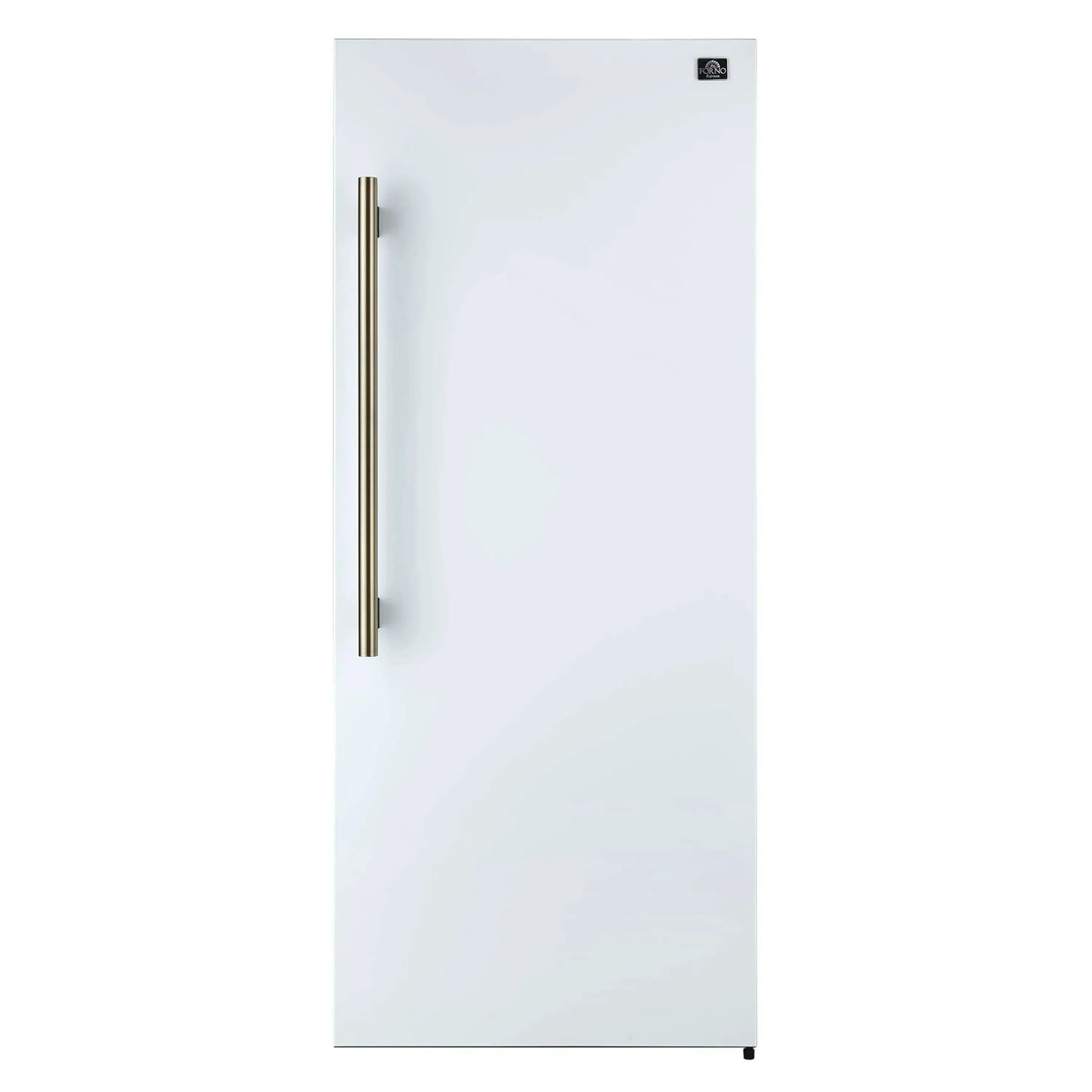 Forno 4-Piece Appliance Package - 48-Inch Galiano Gas Range, 60-Inch Refrigerator, Dishwasher, & 24-Inch Microwave Drawer in White with Antique Brass Trim