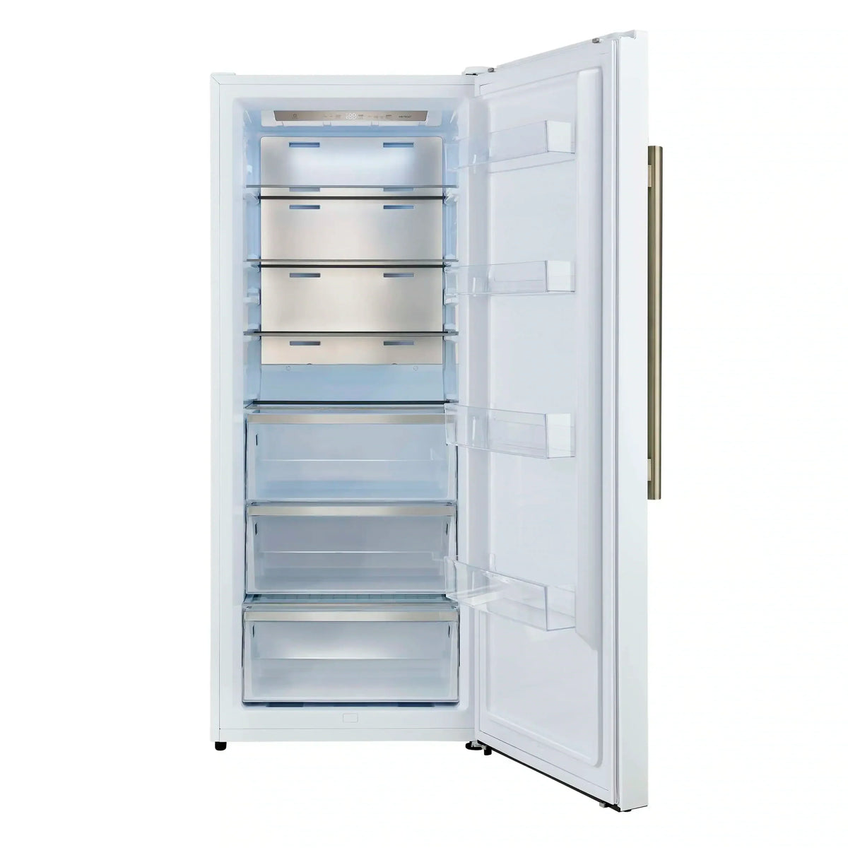 Forno 4-Piece Appliance Package - 48-Inch Galiano Gas Range, 60-Inch Refrigerator, Dishwasher, & 24-Inch Microwave Drawer in White with Antique Brass Trim