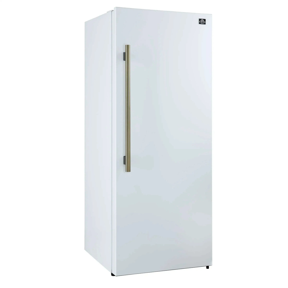 Forno 4-Piece Appliance Package - 48-Inch Galiano Gas Range, 60-Inch Refrigerator, Dishwasher, & 24-Inch Microwave Drawer in White with Antique Brass Trim