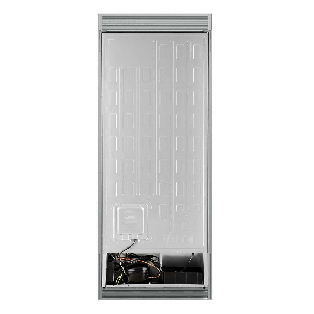 Forno Maderno 28-Inch Built-In Convertible Refrigerator Black with Decorative Grille, Antique Brass Handles, 13.6 cu.ft., Right Swing (FFFFD1722-32RSG-BLK)