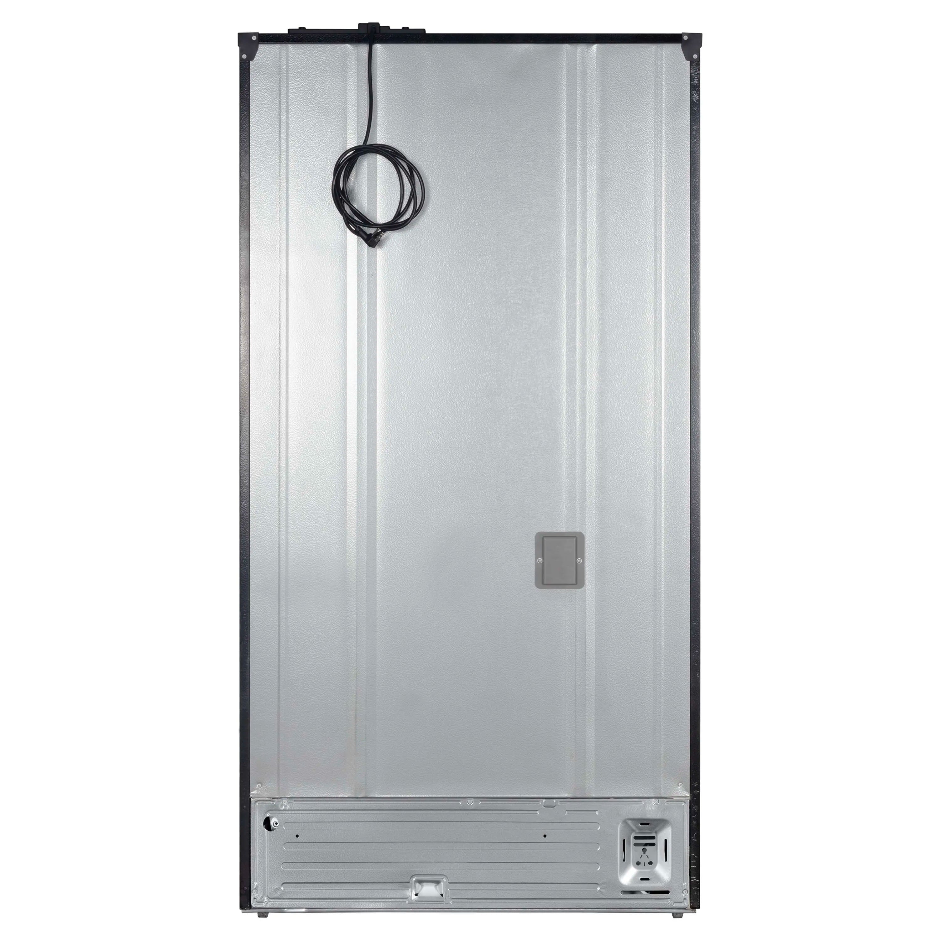 Forno Rivello 36-Inch French Door 27.4 Cu. Ft. Refrigerator with Internal Water Dispenser in Black with Antique Brass Handles (FFFFD1783-36BLK)