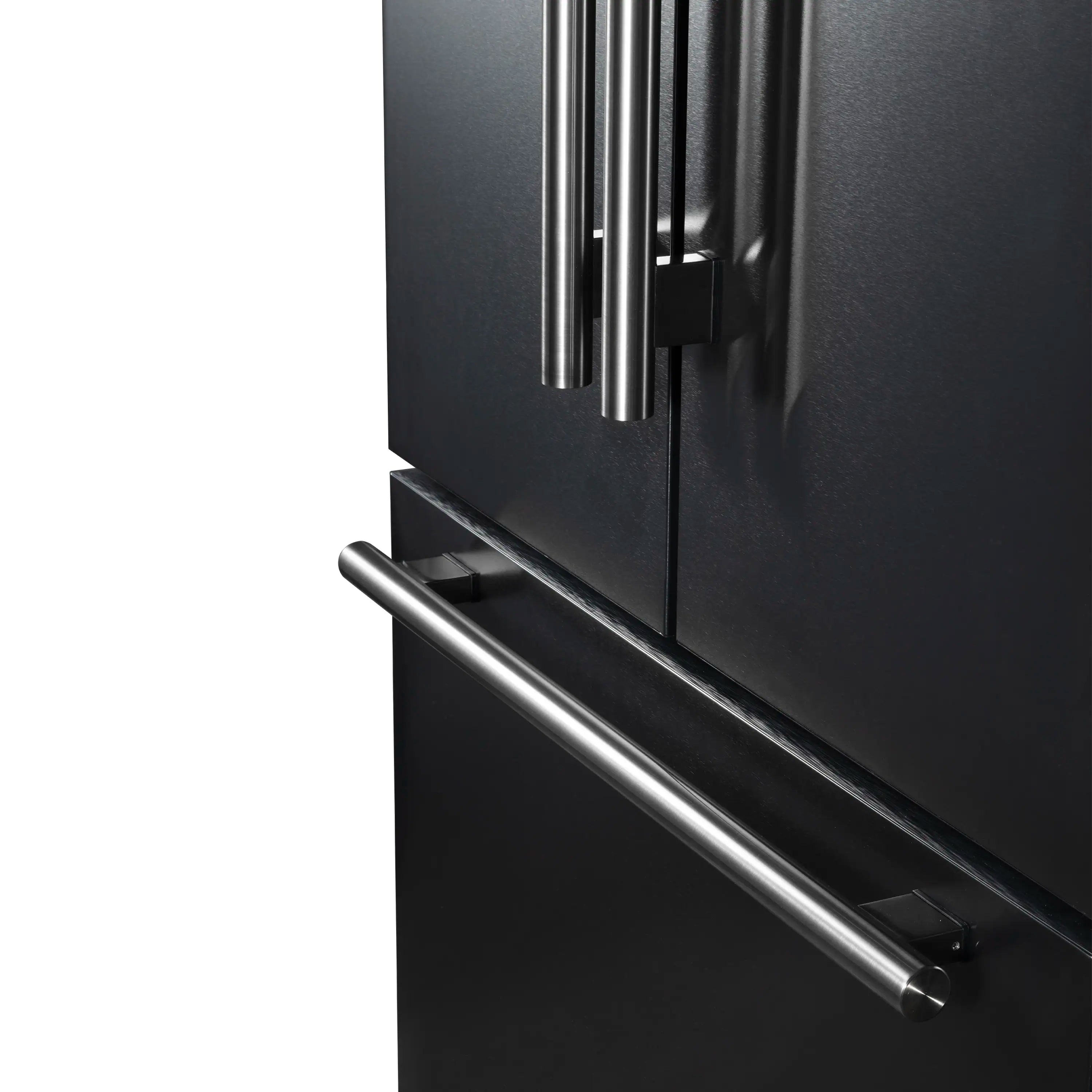 Forno Rivello 36-Inch French Door 27.4 Cu. Ft. Refrigerator with Internal Water Dispenser in Black with Stainless Steel Handles (FFFFD1783-36BLK)