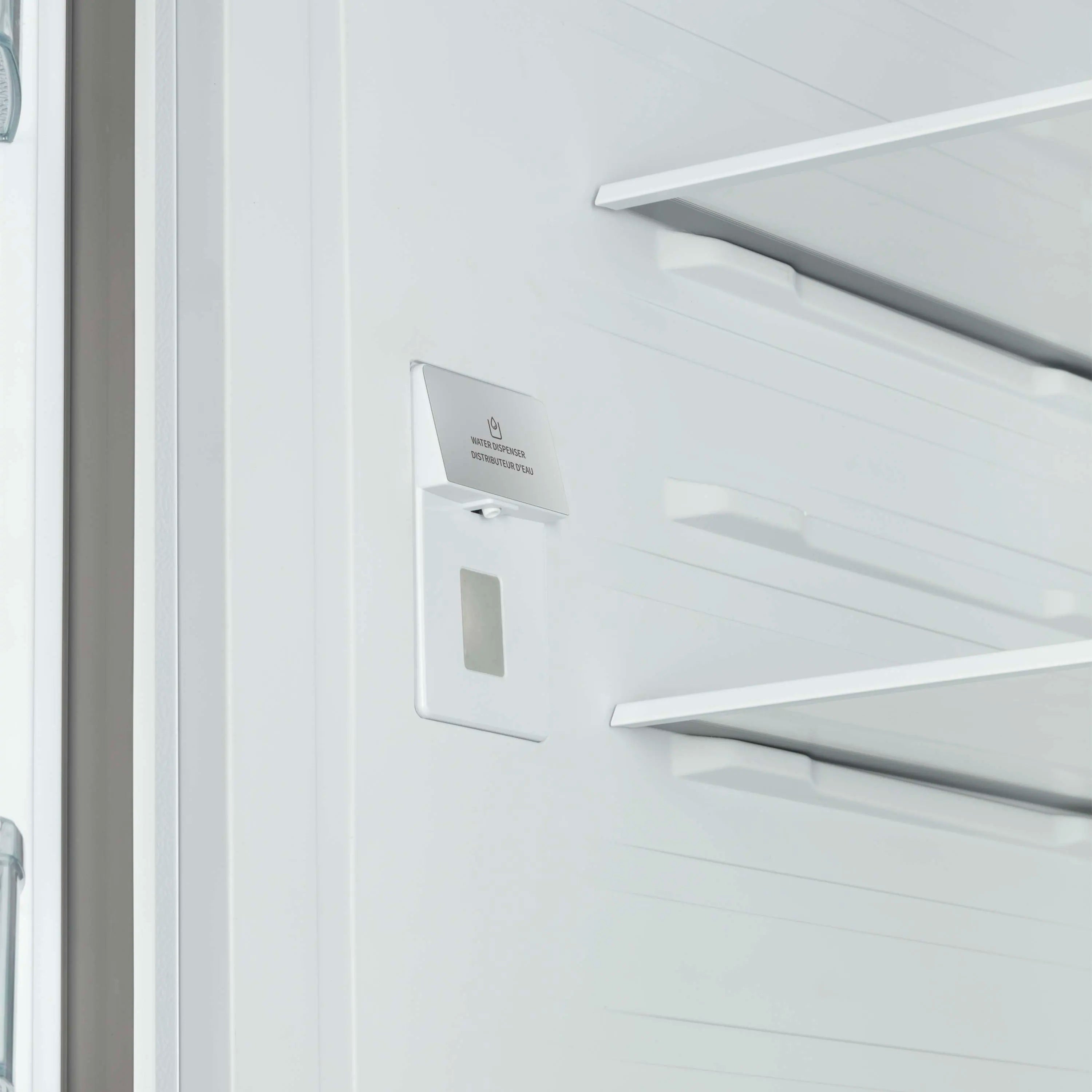 Forno Rivello 36-Inch French Door 27.4 Cu. Ft. Refrigerator with Internal Water Dispenser in White with Antique Brass Handles (FFFFD1783-36WHT)