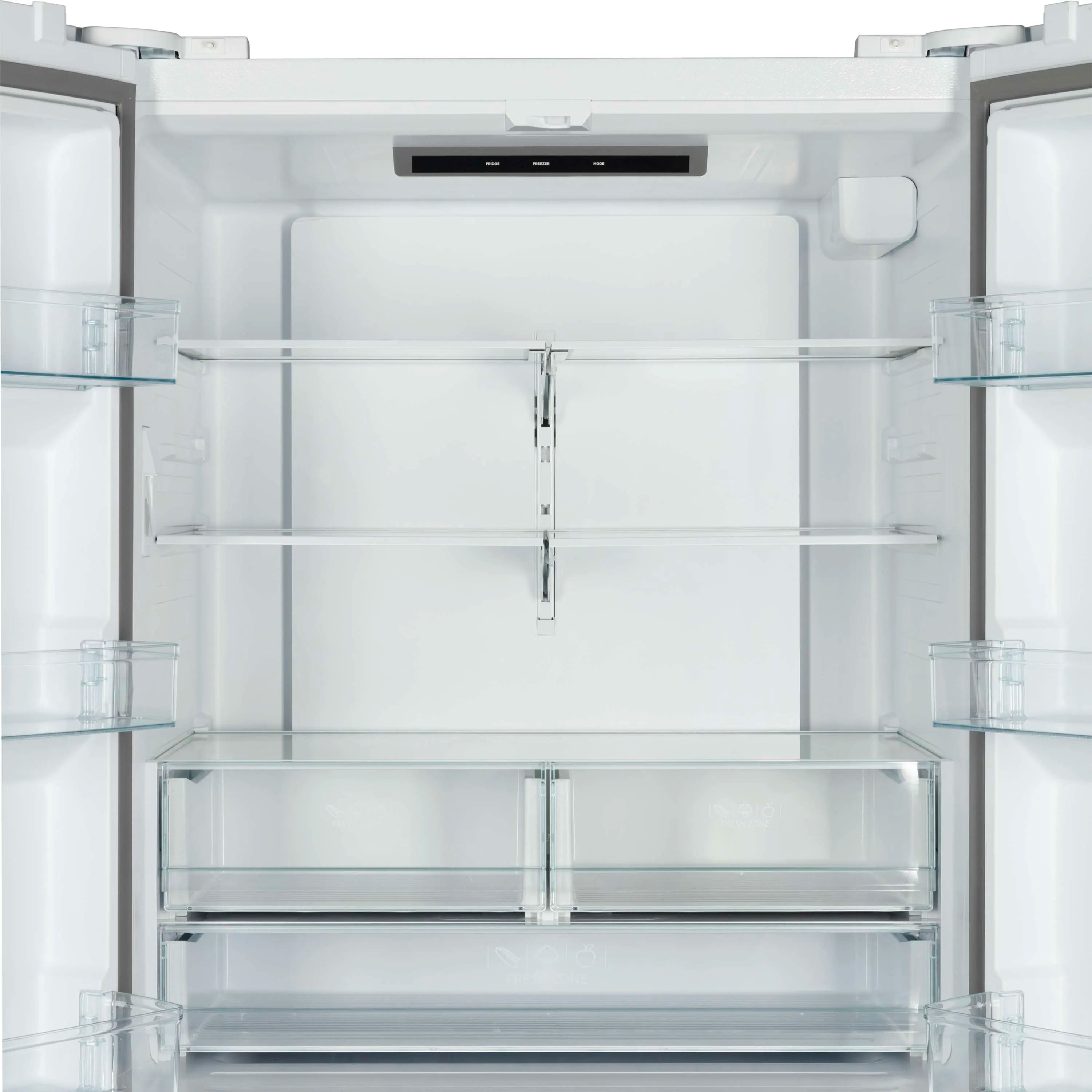 Forno Rivello 36-Inch French Door 27.4 Cu. Ft. Refrigerator with Internal Water Dispenser in White with Antique Brass Handles (FFFFD1783-36WHT)