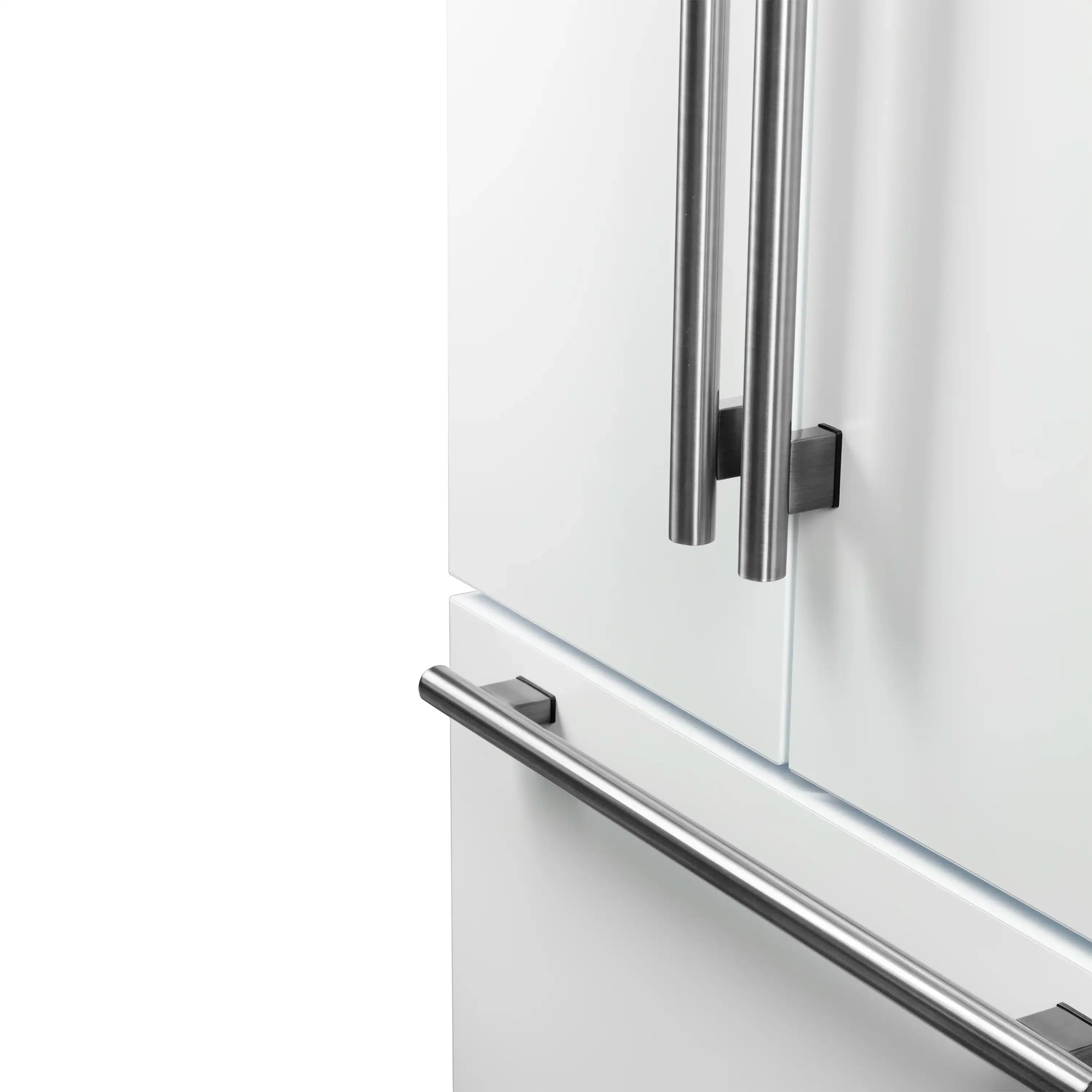 Forno Rivello 36-Inch French Door 27.4 Cu. Ft. Refrigerator with Internal Water Dispenser in White with Stainless Steel Handles (FFFFD1783-36WHT)