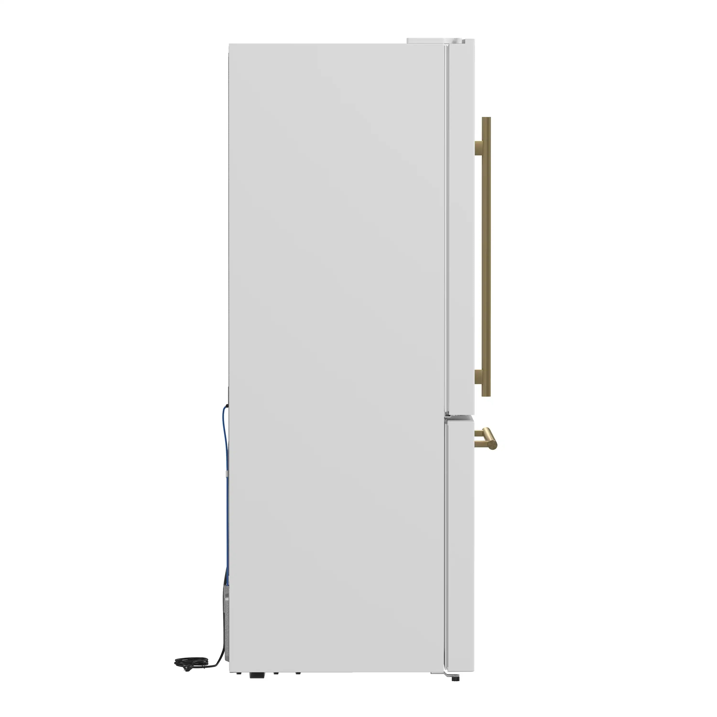 Forno Milano Espresso 31-Inch 17.2 cu. ft. Refrigerator and Bottom Freezer in White with Antique Brass Handle, Left Hinge (FFFFD1786-31WHT)