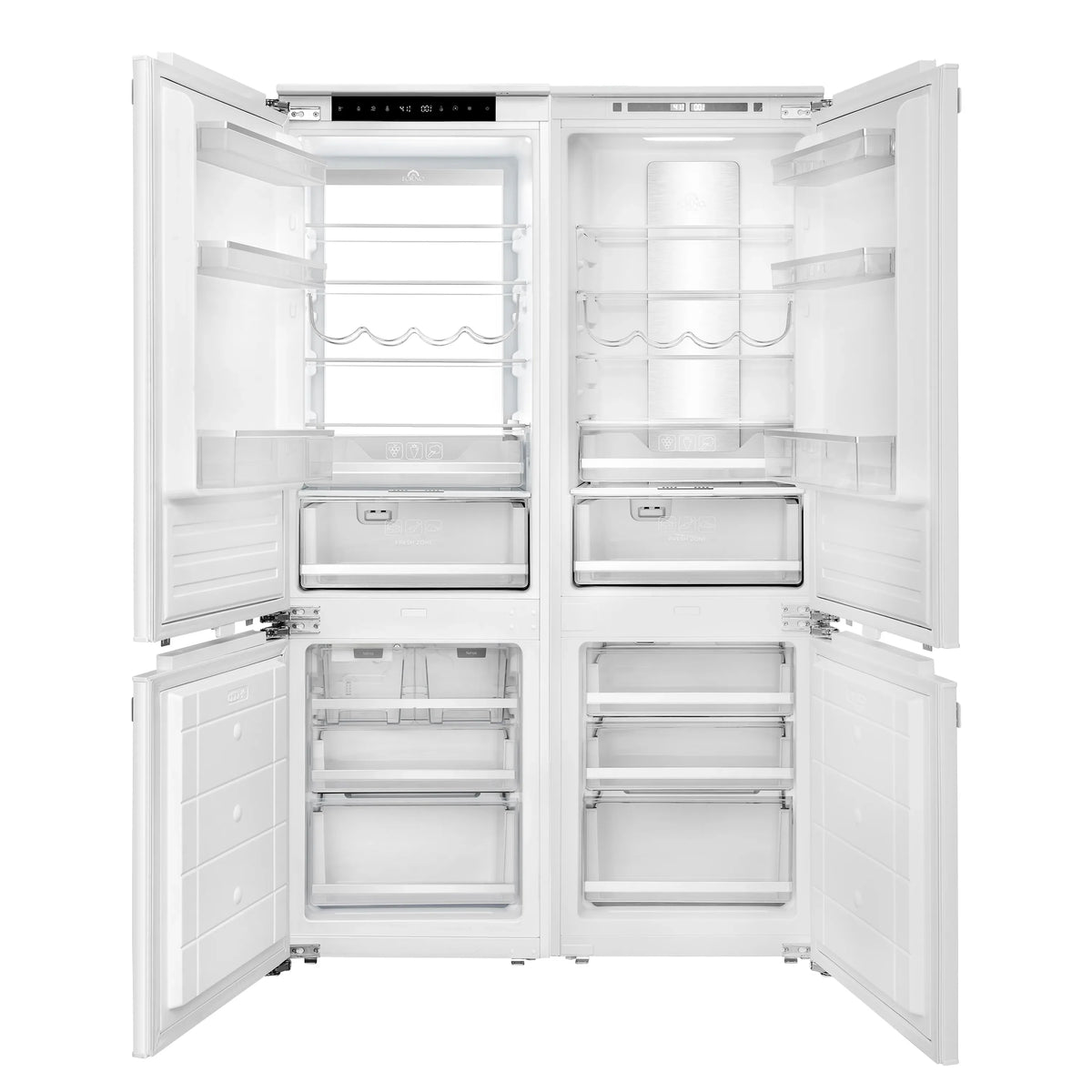 Forno Rivestito 42-Inch Built-In Panel Ready Refrigerator with Double Bottom Freezer, 16.9 Cu. Ft., Ice Maker, Total No Frost, Fast Cool & Fast Freeze (FFRBI1794-42)
