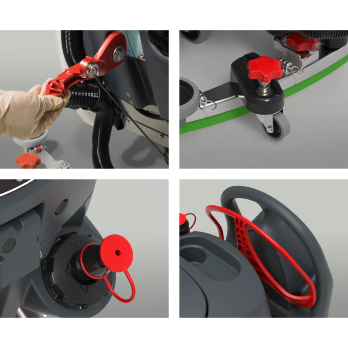 NaceCare TBL 1120/100 Walk-Behind Floor Scrubber K-916799-C2B - Color-Coded Controls Detail