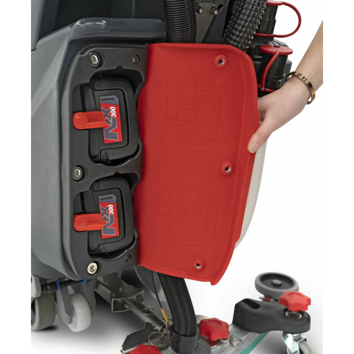 NaceCare TGB 817NX Compact Floor Scrubber K-915880-C - battery door open