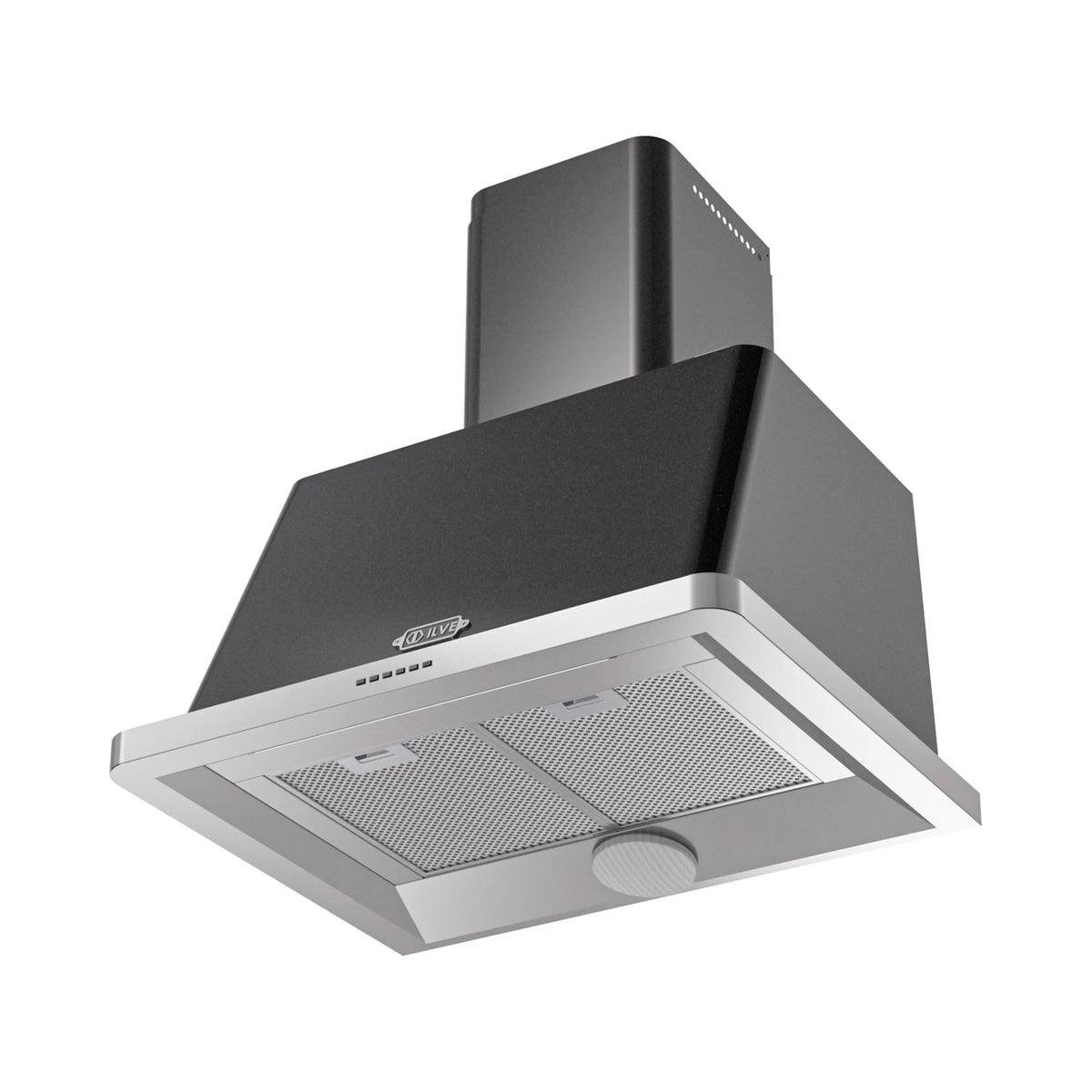 ILVE Majestic 30-Inch Wall-Mount Range Hood, 600 CFM, Glossy Black (UAM76BK)