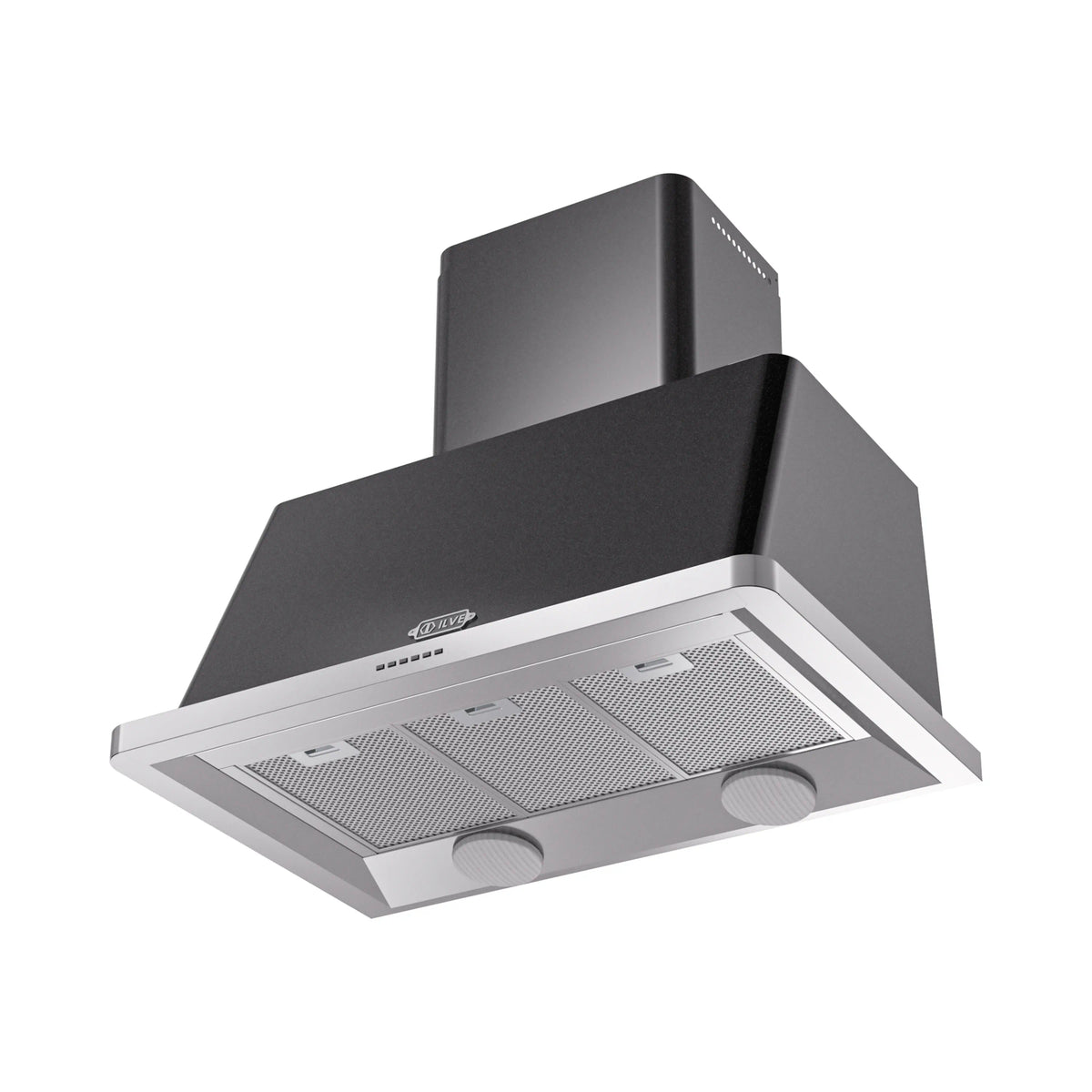 ILVE Majestic 36-Inch Wall-Mount Range Hood, 600 CFM, Glossy Black (UAM90BK)