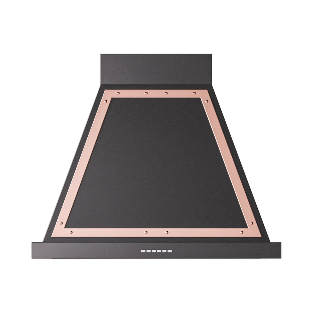 ILVE Nostalgie II 30-Inch 600 CFM Wall Mounted Range Hood in Glossy Black with Copper Trim (UANB30BKP)