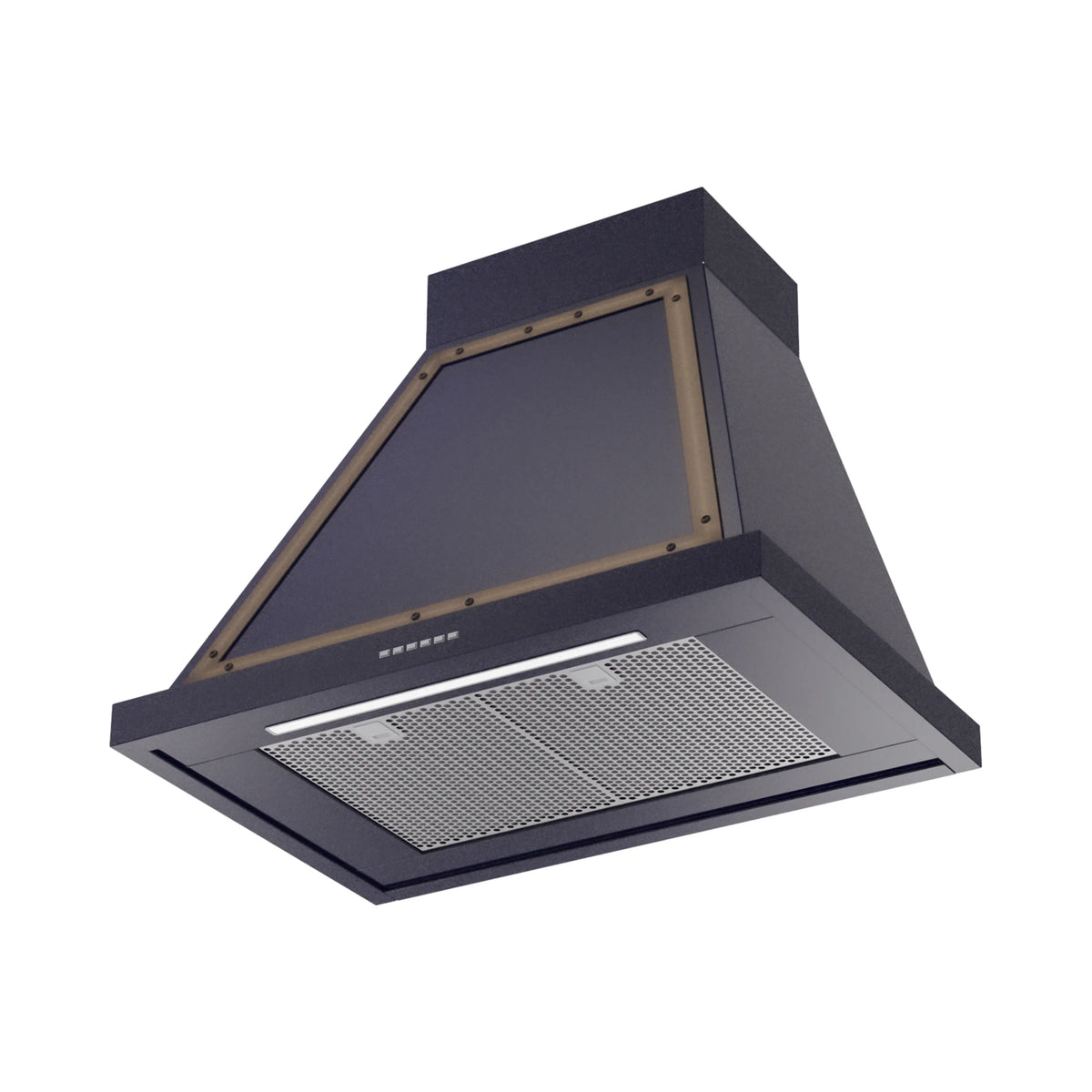 ILVE Nostalgie II 30-Inch 600 CFM Wall Mounted Range Hood in Midnight Blue with Burnished Bronze Trim (UANB30MBB)